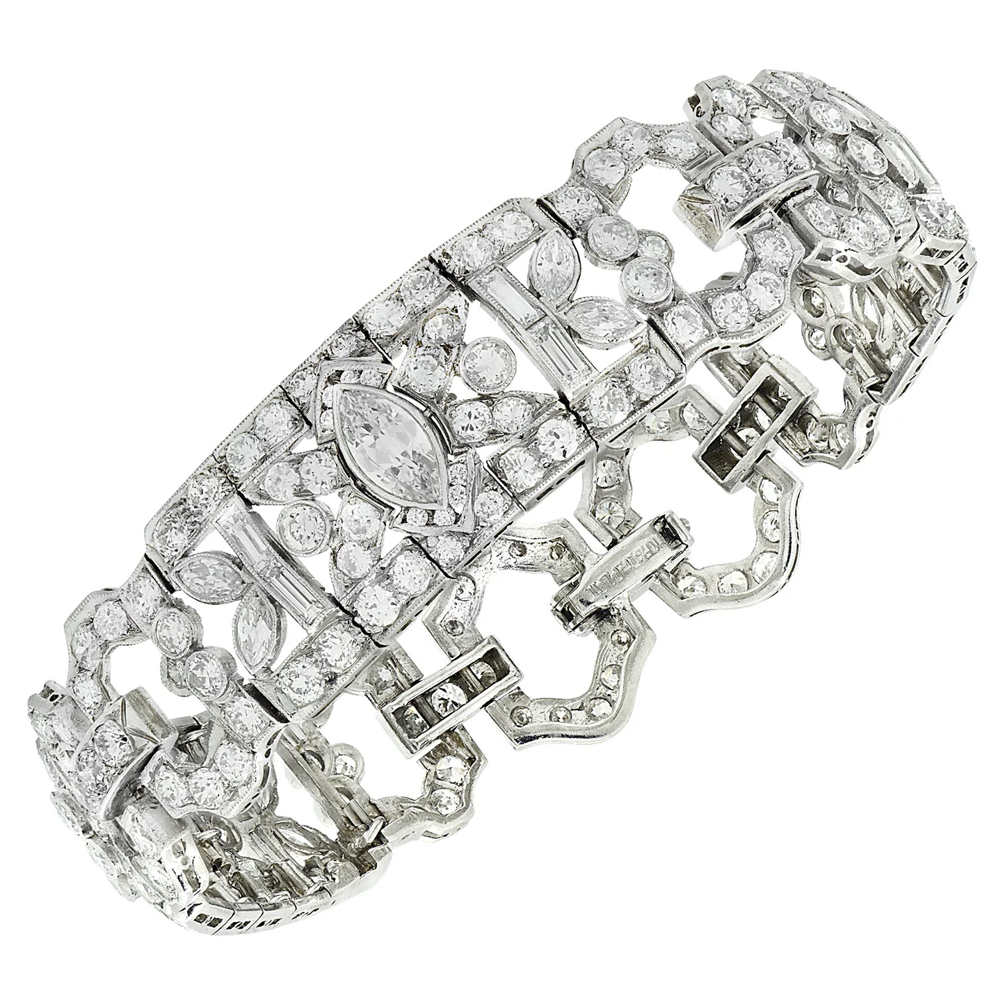 Art Deco Platinum Diamond Bracelet front