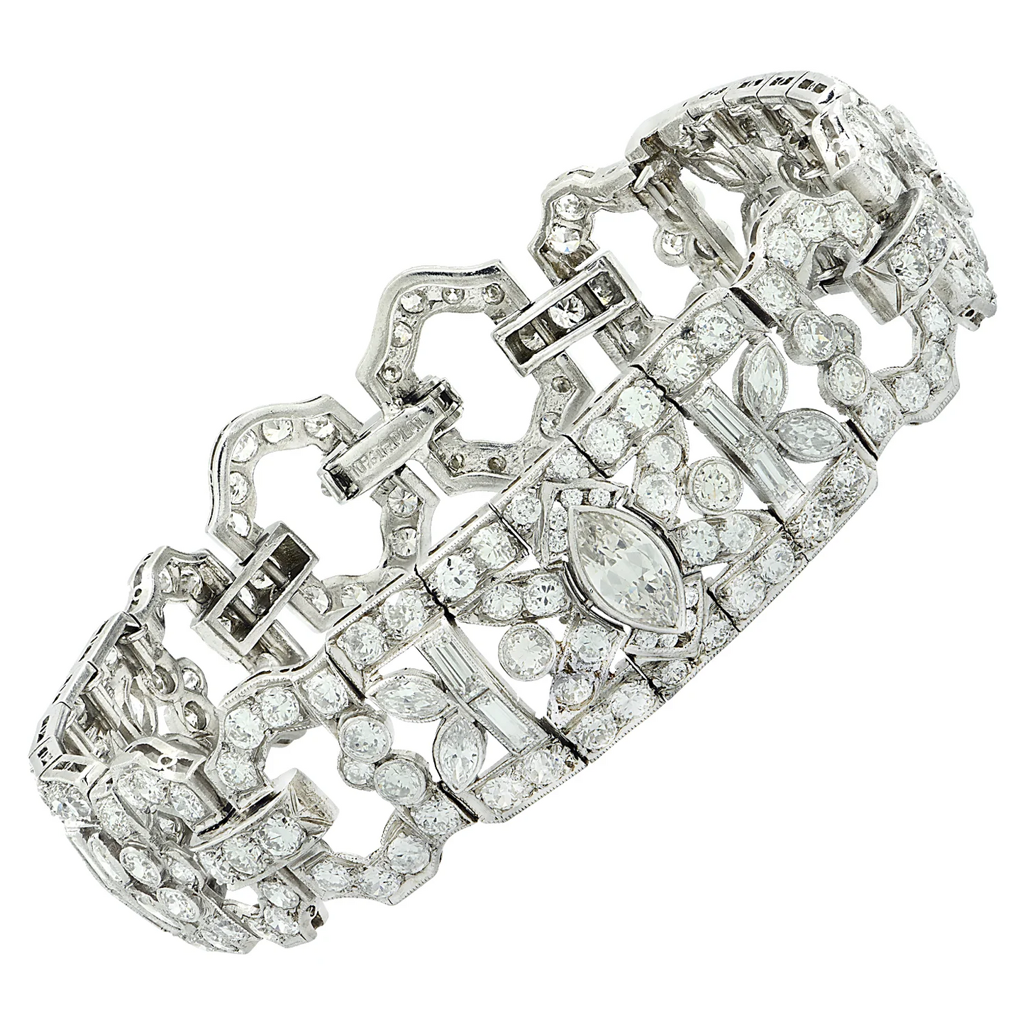 Art Deco Platinum Diamond Bracelet back