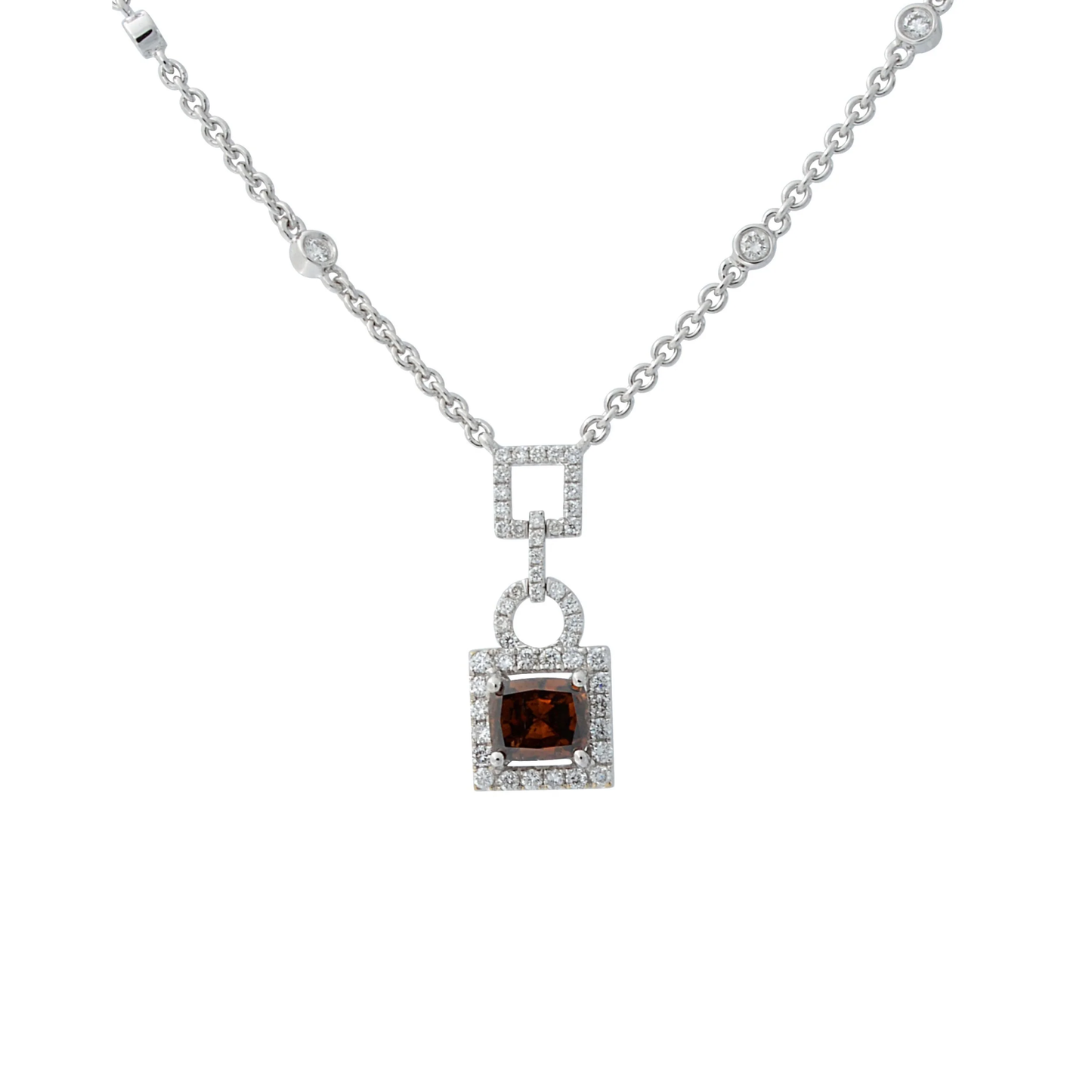 Post-1980s 18KT White Gold Diamond Necklace front
