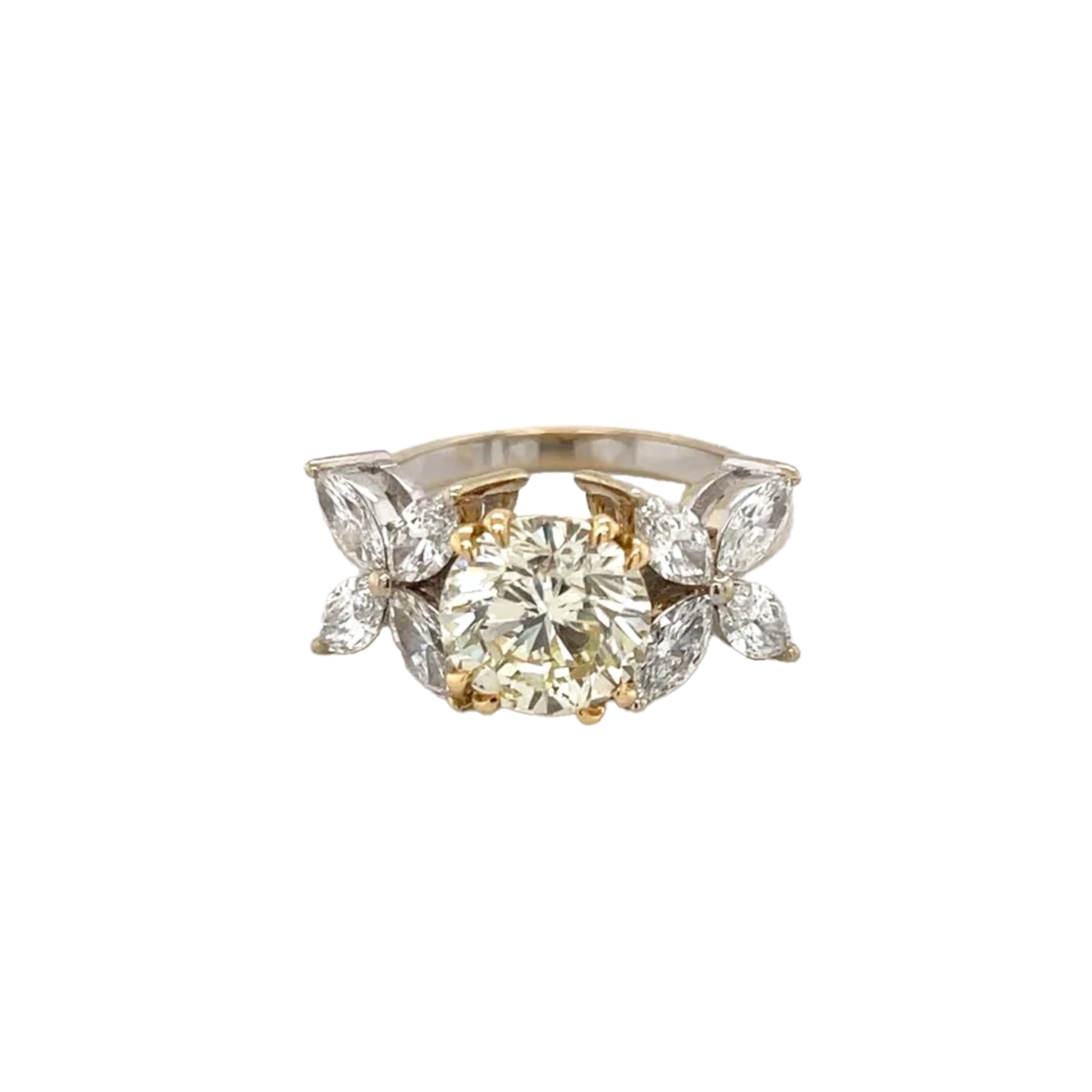 Post-1980s 18KT White & Yellow Gold Diamond Ring front
