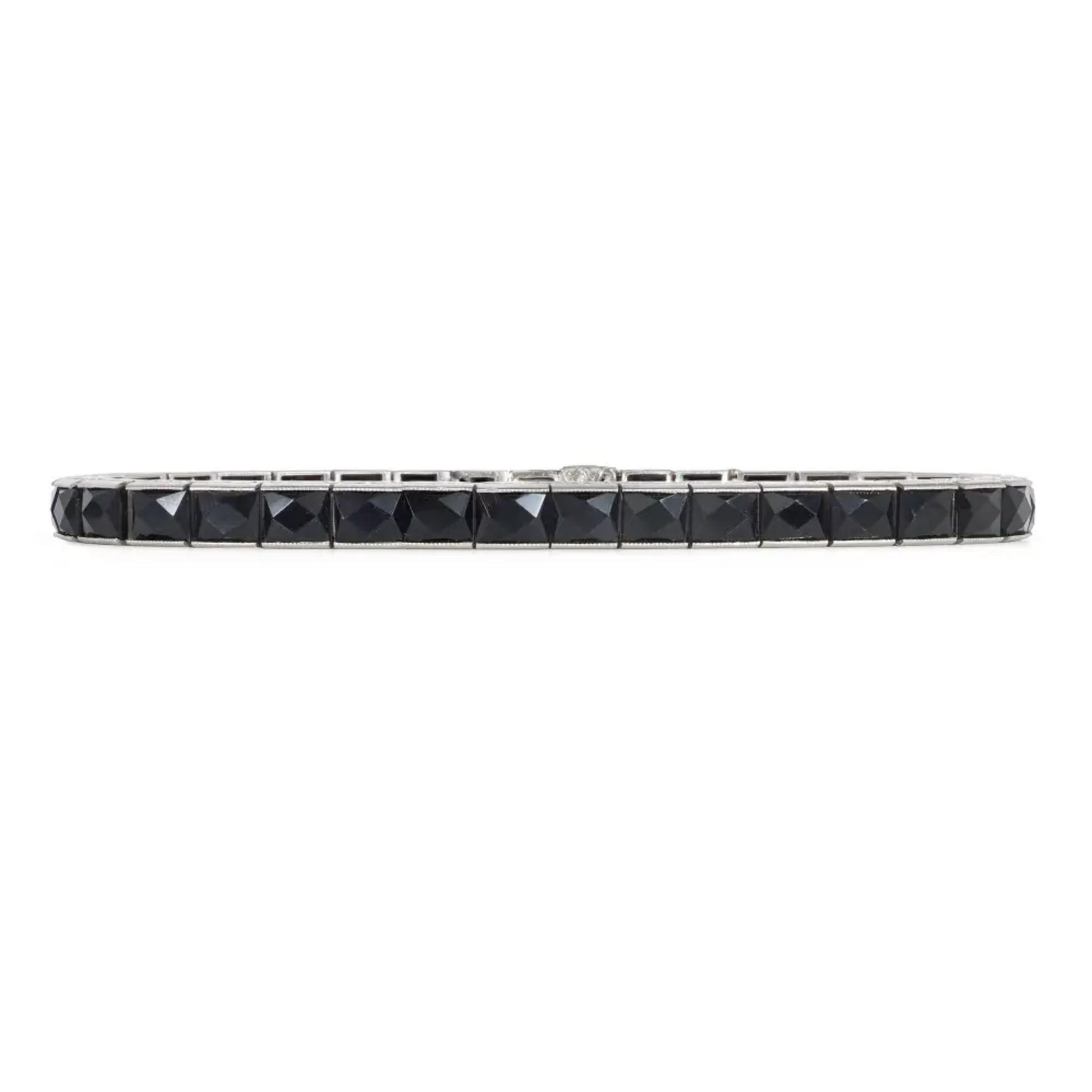 Oscar Heyman Bros Art Deco Platinum Onyx Bracelet front