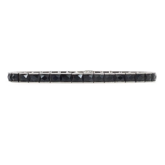 Oscar Heyman Bros Art Deco Platinum Onyx Bracelet front