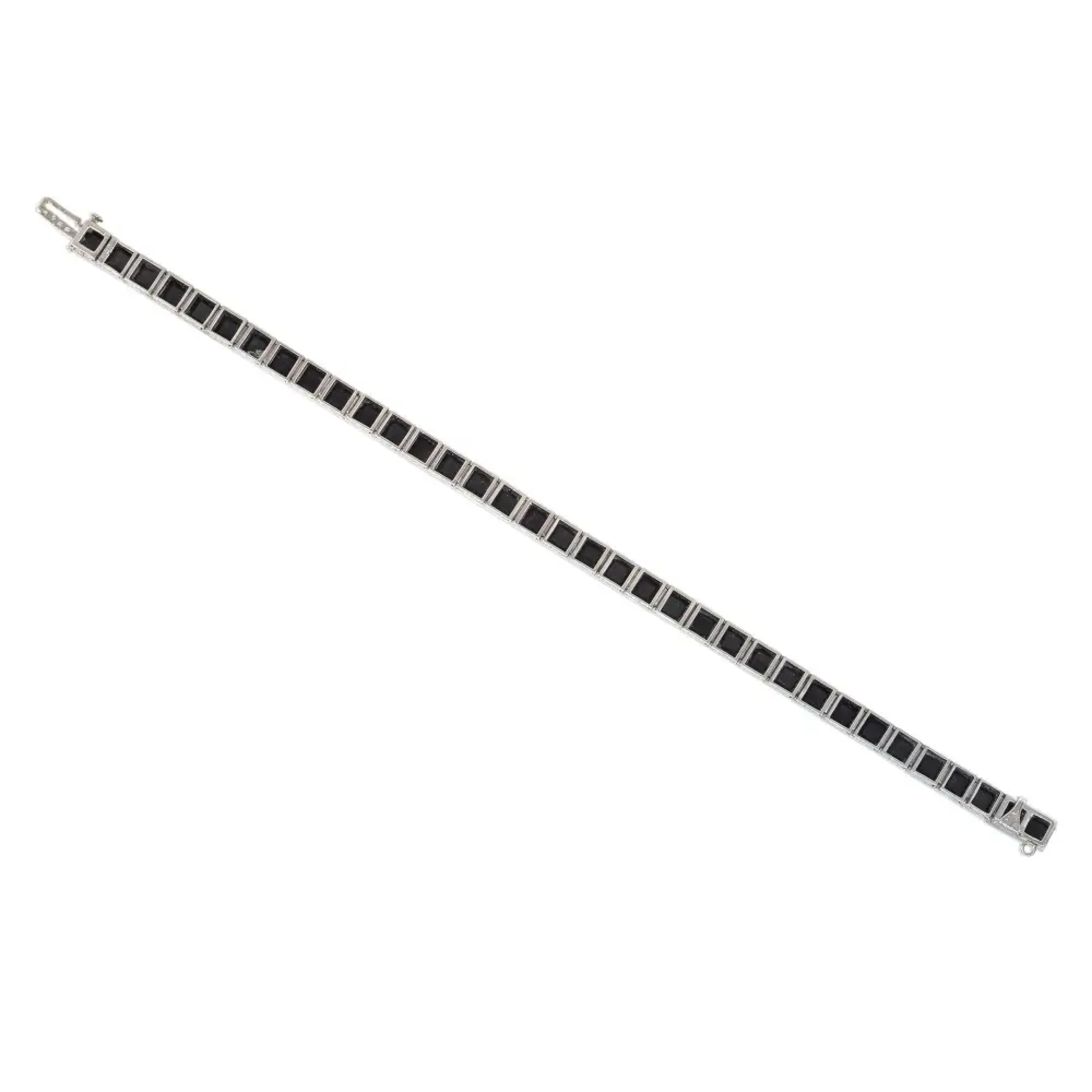 Oscar Heyman Bros Art Deco Platinum Onyx Bracelet back