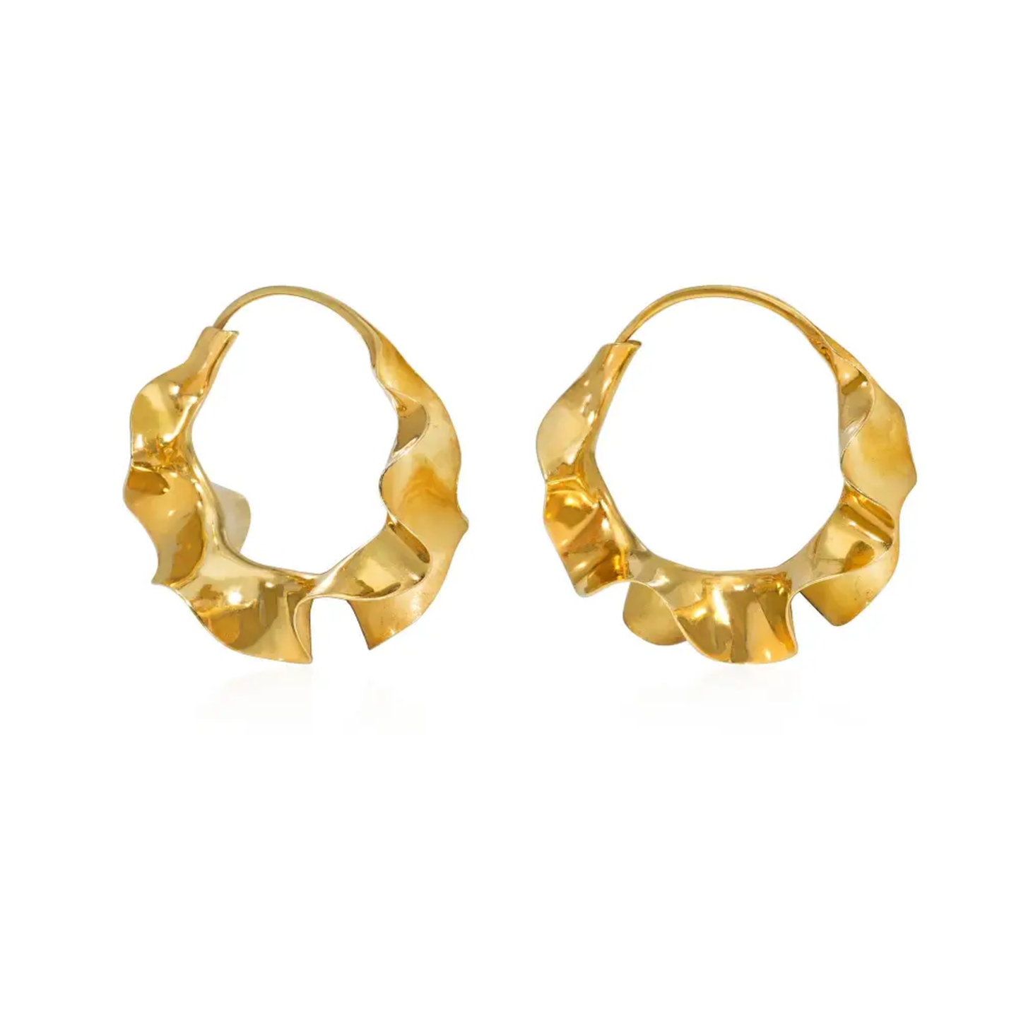 Michael Good 1980s 18KT Yellow Gold Barbarosa Earrings front