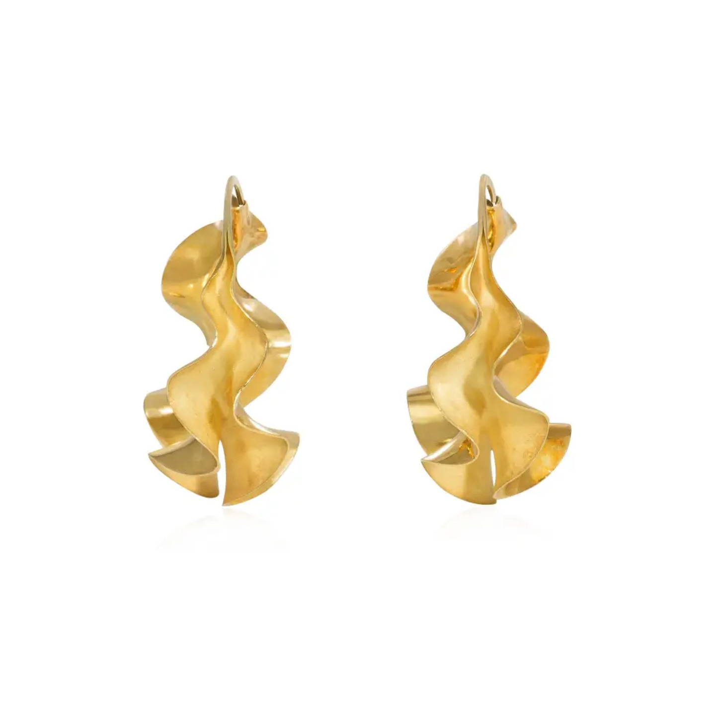 Michael Good 1980s 18KT Yellow Gold Barbarosa Earrings side