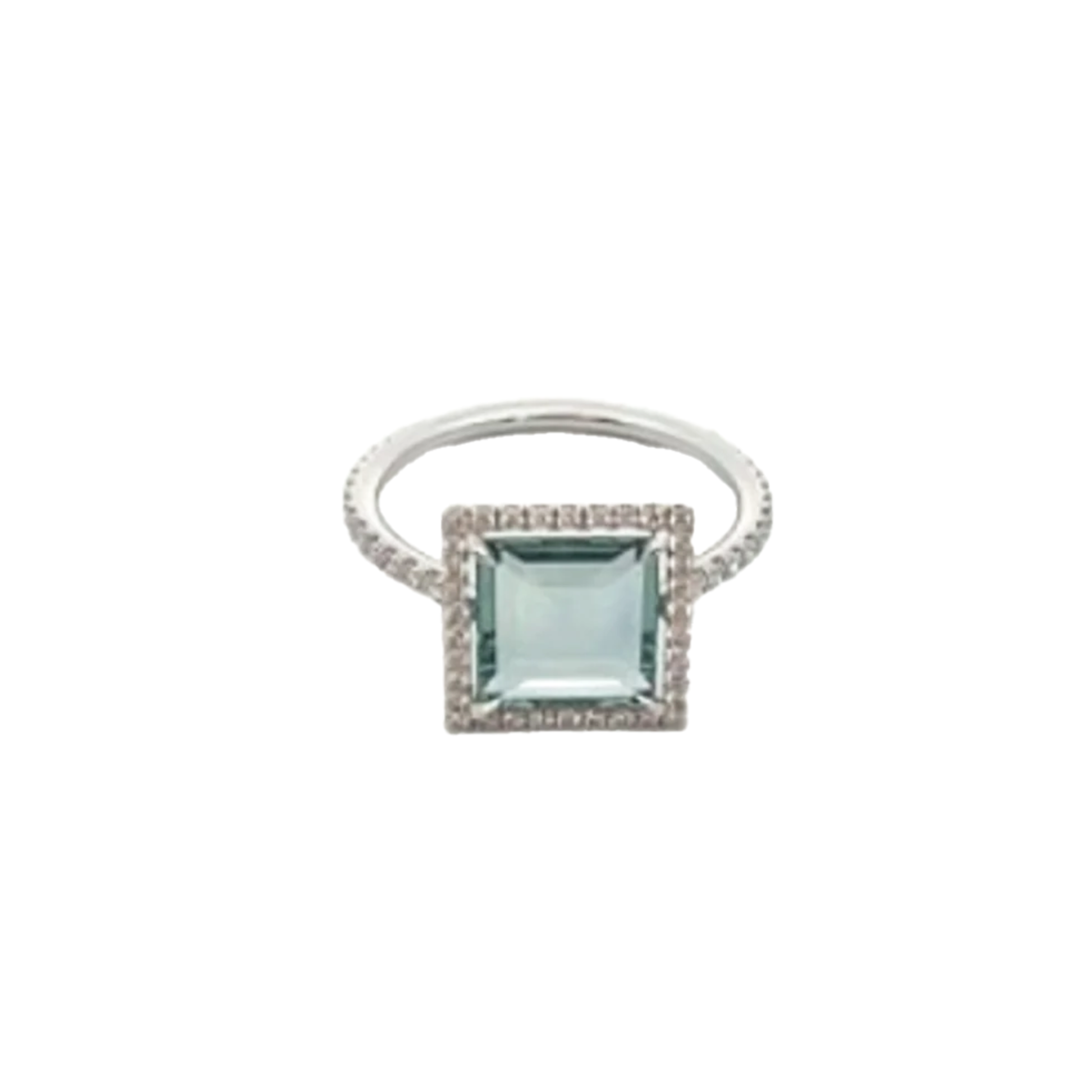 Post-1980s Platinum Sapphire & Diamond Ring front