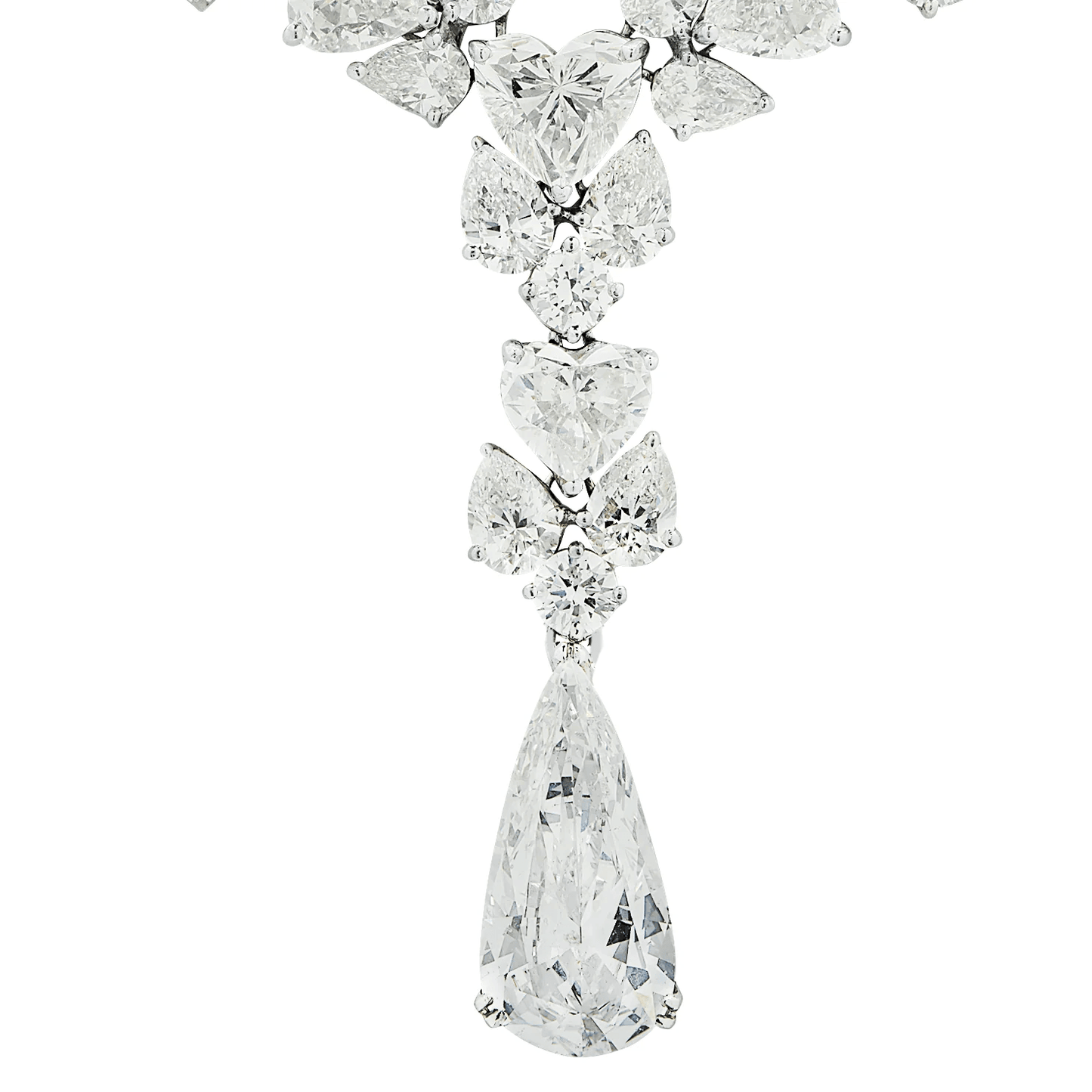 Contemporary Platinum Diamond Necklace close-up details