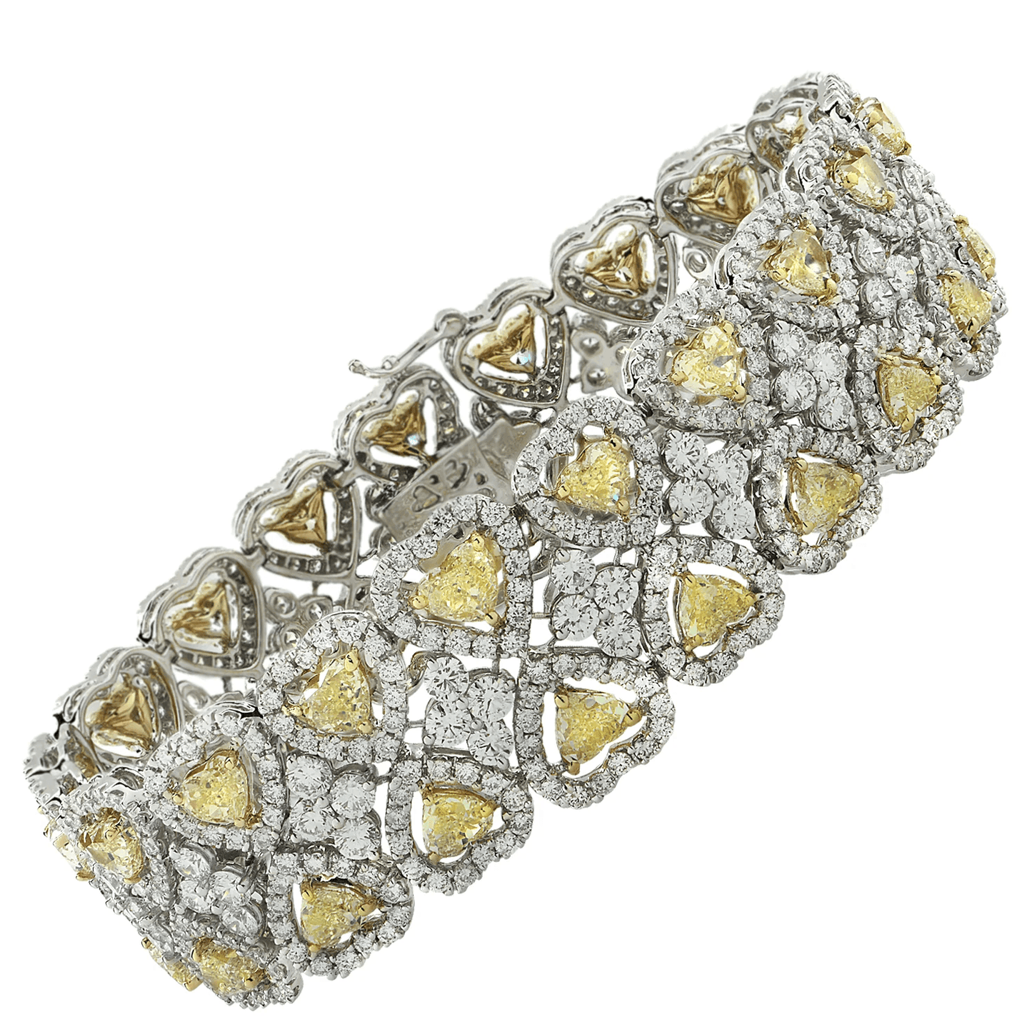 Post-1980s 18KT White & Yellow Gold Diamond Bracelet front