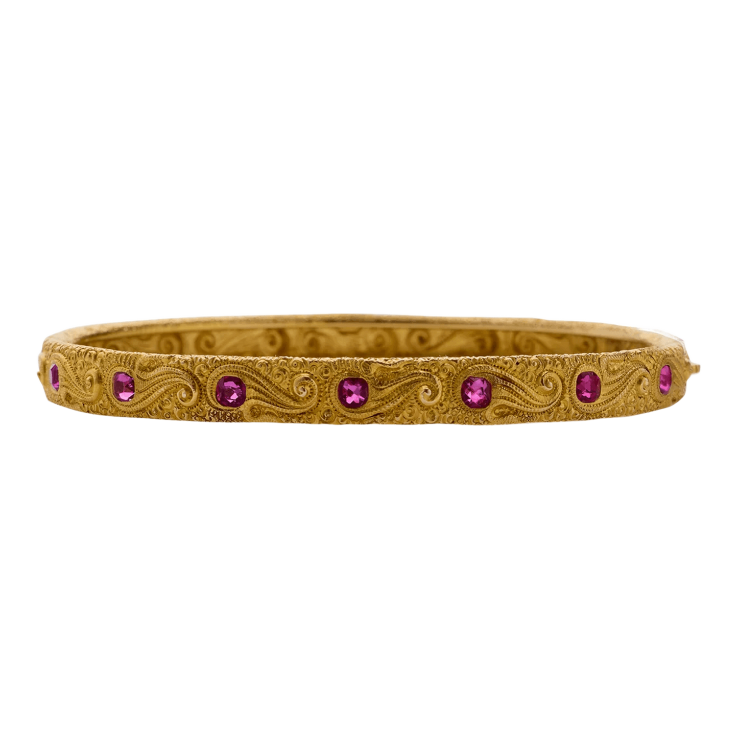 Victorian 18KT Yellow Gold Ruby Bracelet front