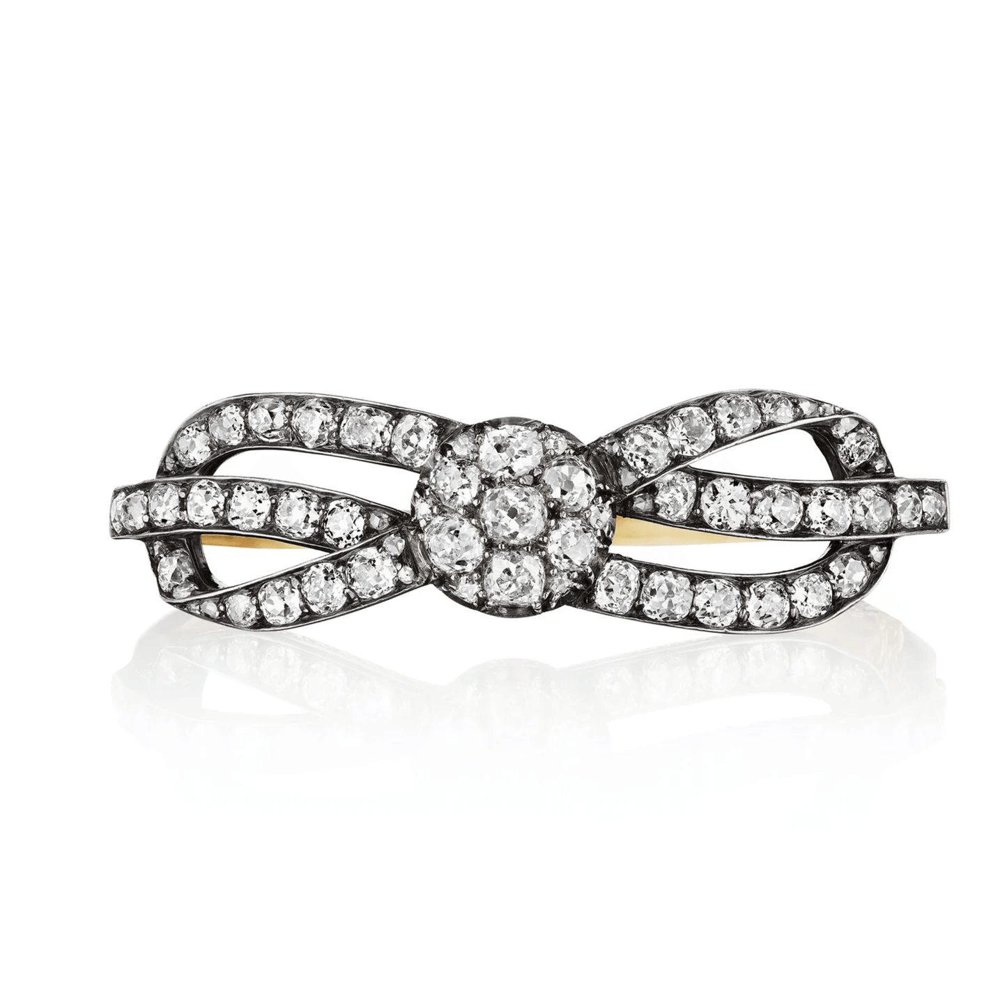 Victorian Silver & 18KT Yellow Gold Diamond Bracelet front