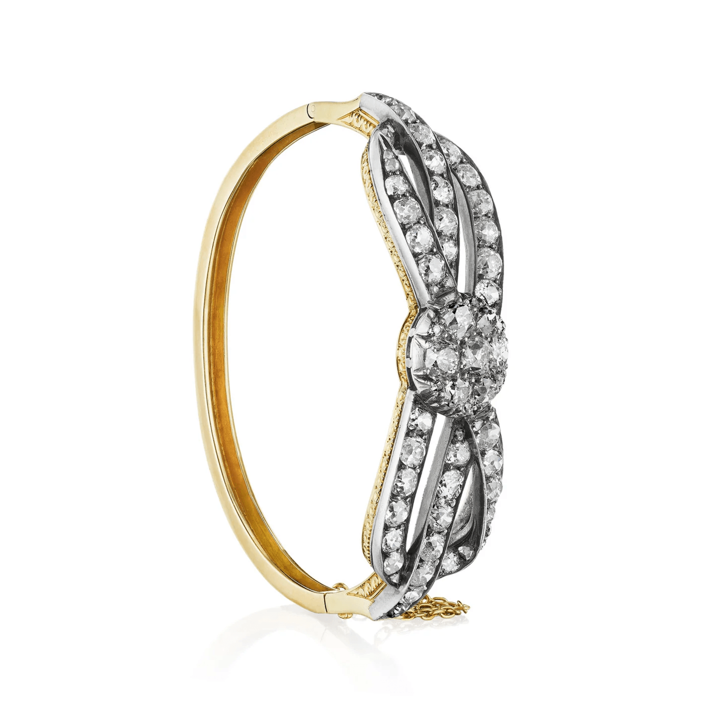 Victorian Silver & 18KT Yellow Gold Diamond Bracelet profile
