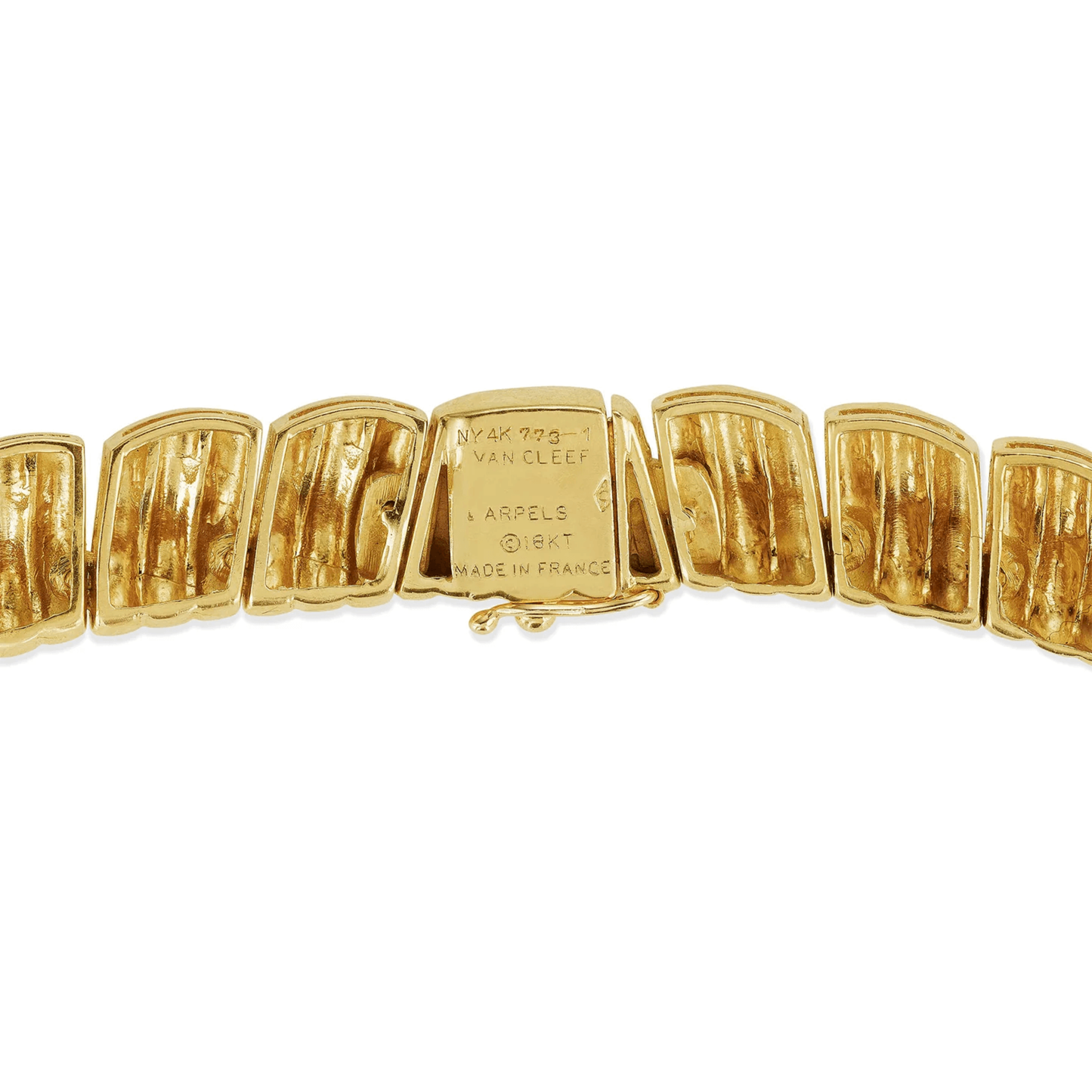 Van Cleef & Arpels Paris 1980s 18KT Yellow Gold Diamond Necklace signature