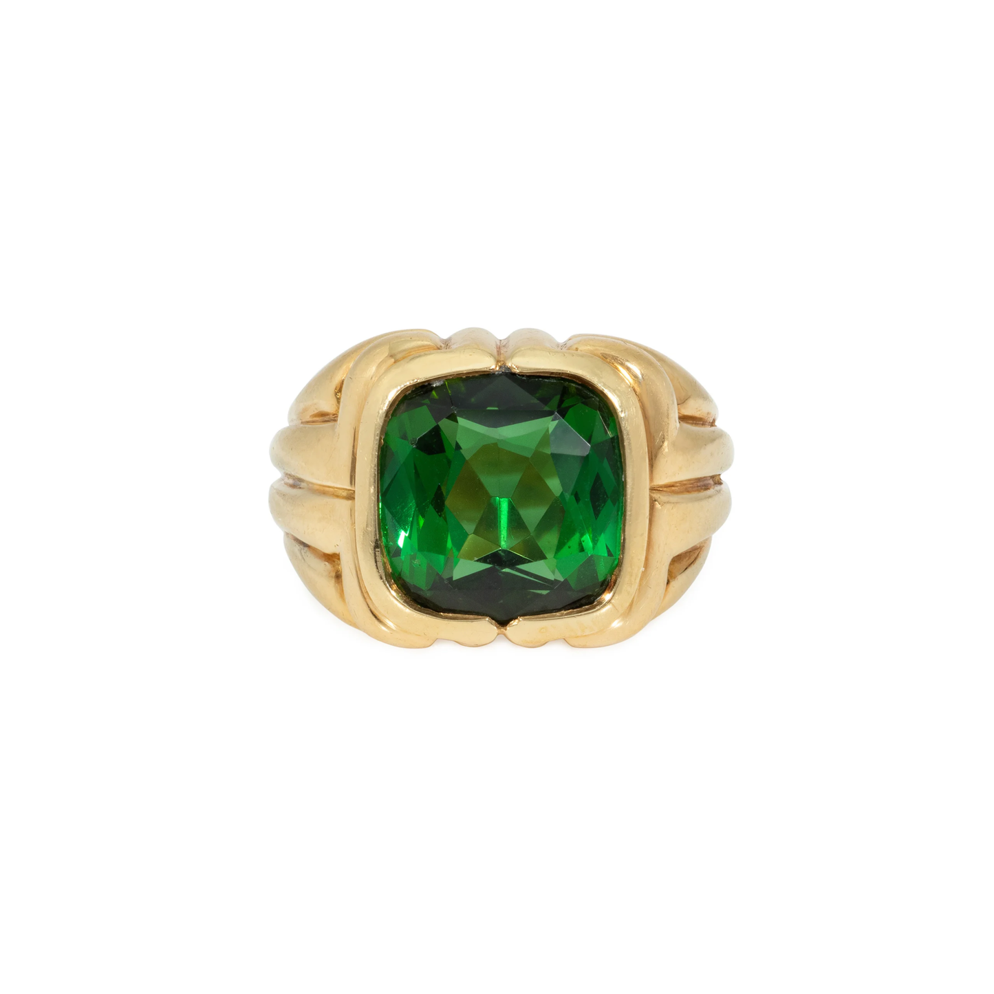 Bulgari 1980s 18KT Yellow Gold Tourmaline Ring front