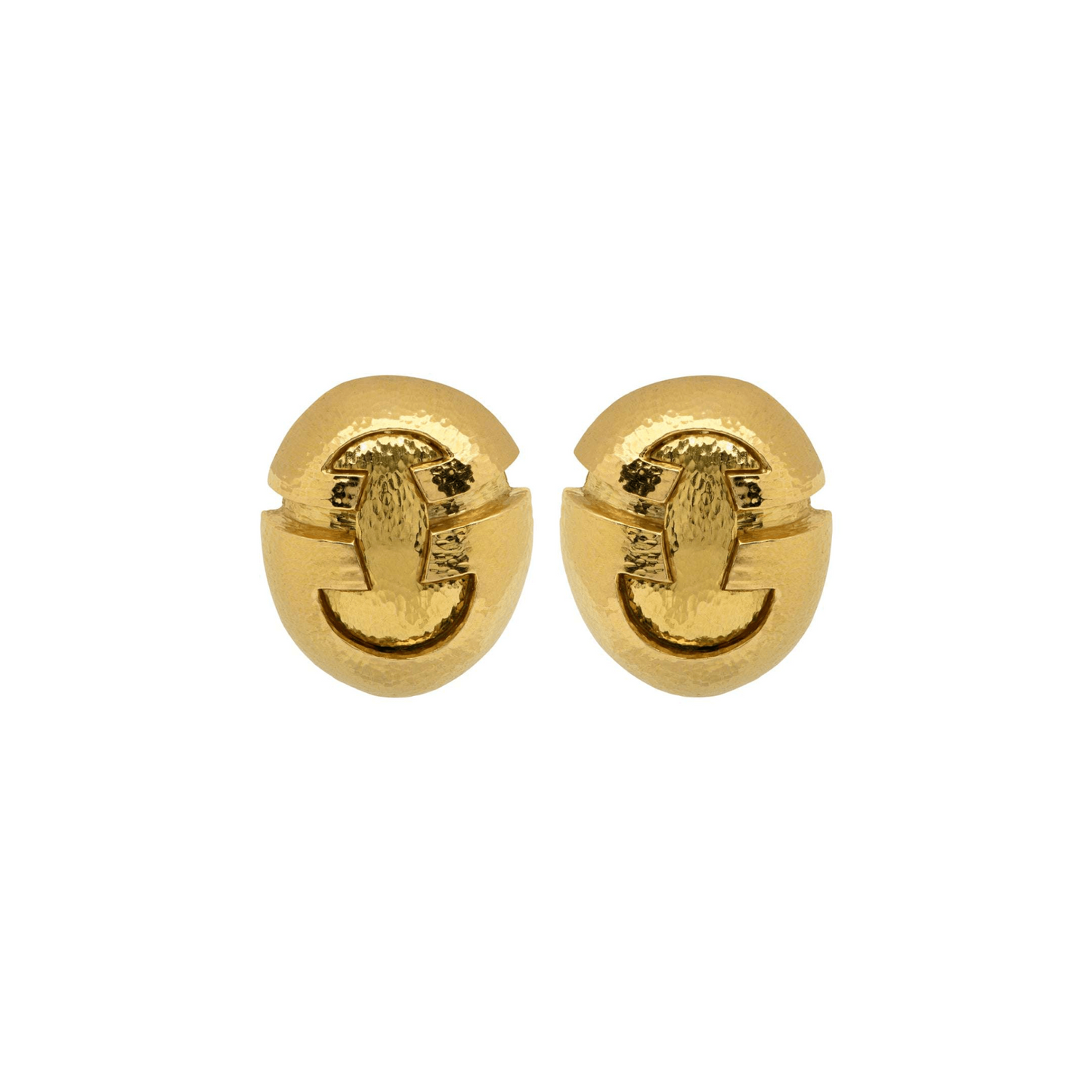 David Webb 1980s 18KT Yellow Gold Earrings front