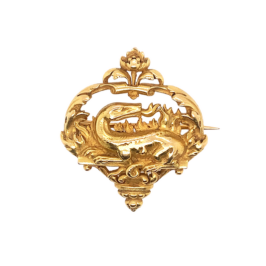 Boucheron French Antique 18KT Yellow Gold Brooch front