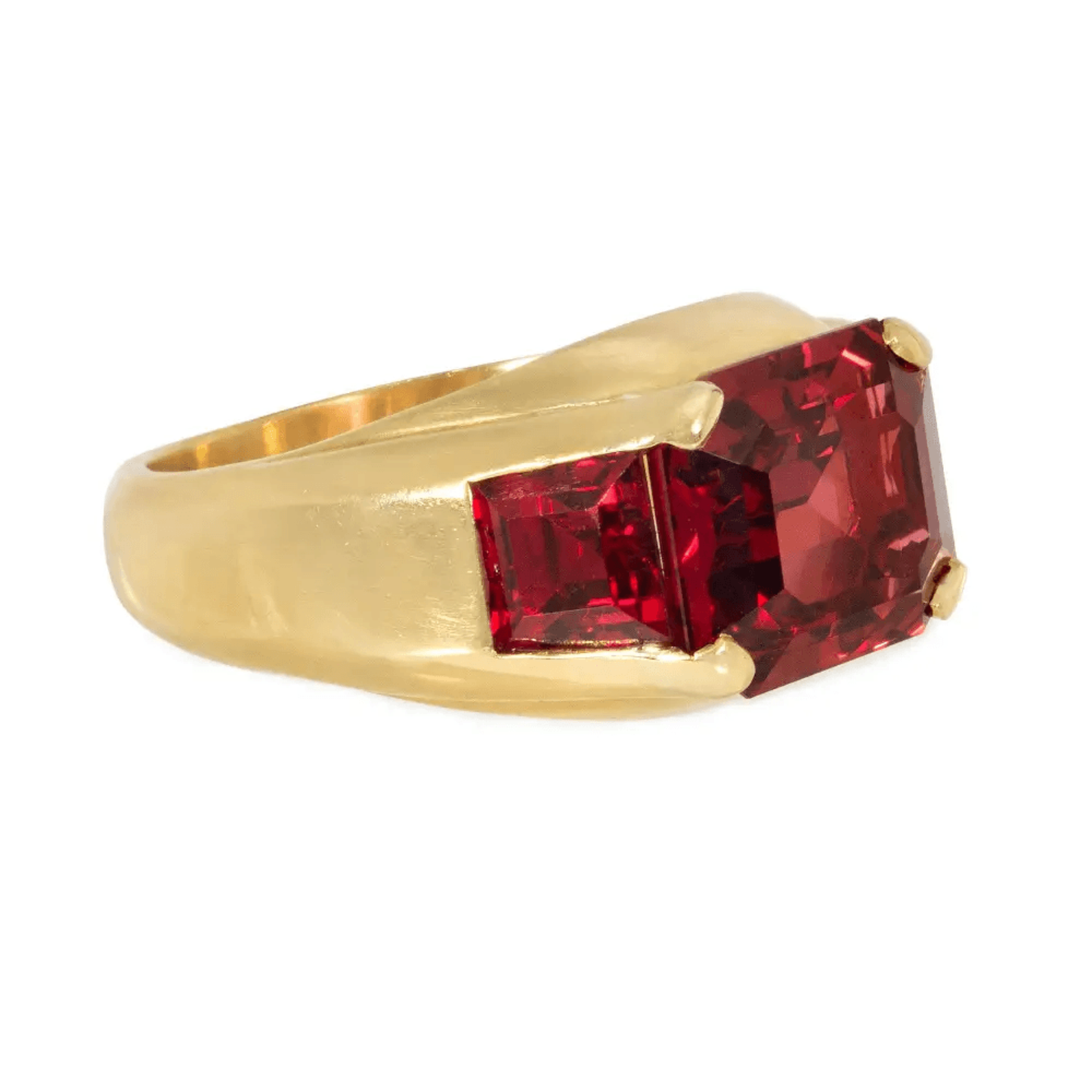 Bulgari Italy 1970s 18KT Yellow Gold Spinel Ring side