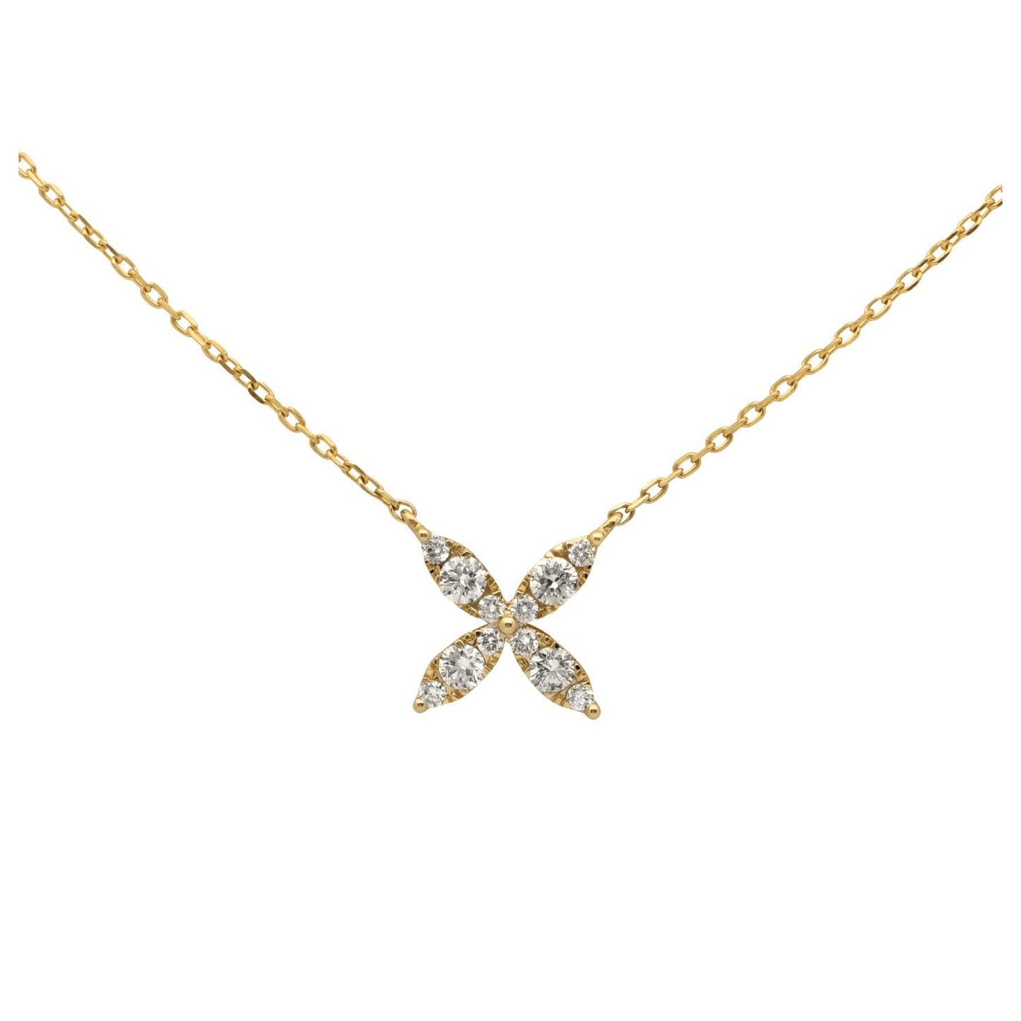 Contemporary 18KT Yellow Gold Diamond Necklace front