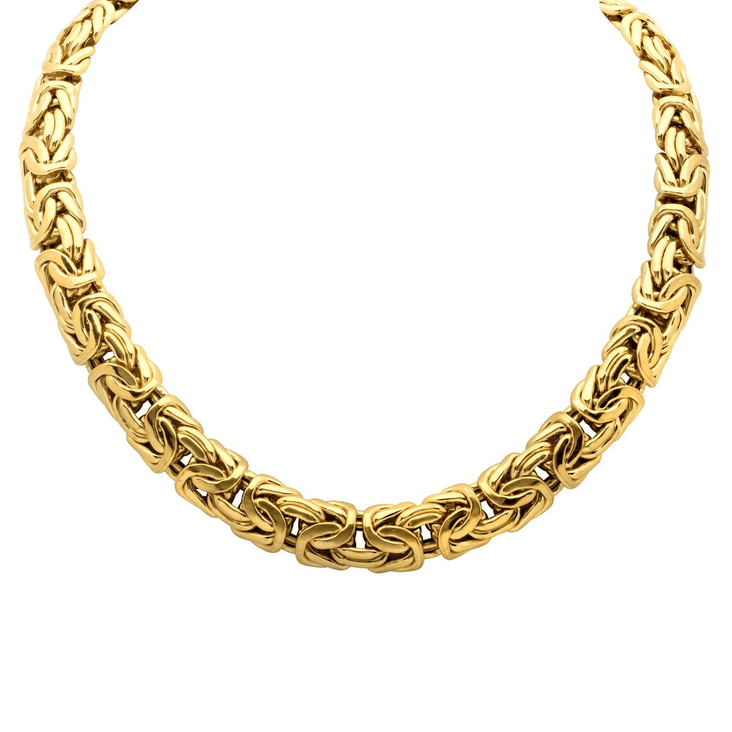 Post-1980s 18KT Yellow Gold Byzantine Necklace front