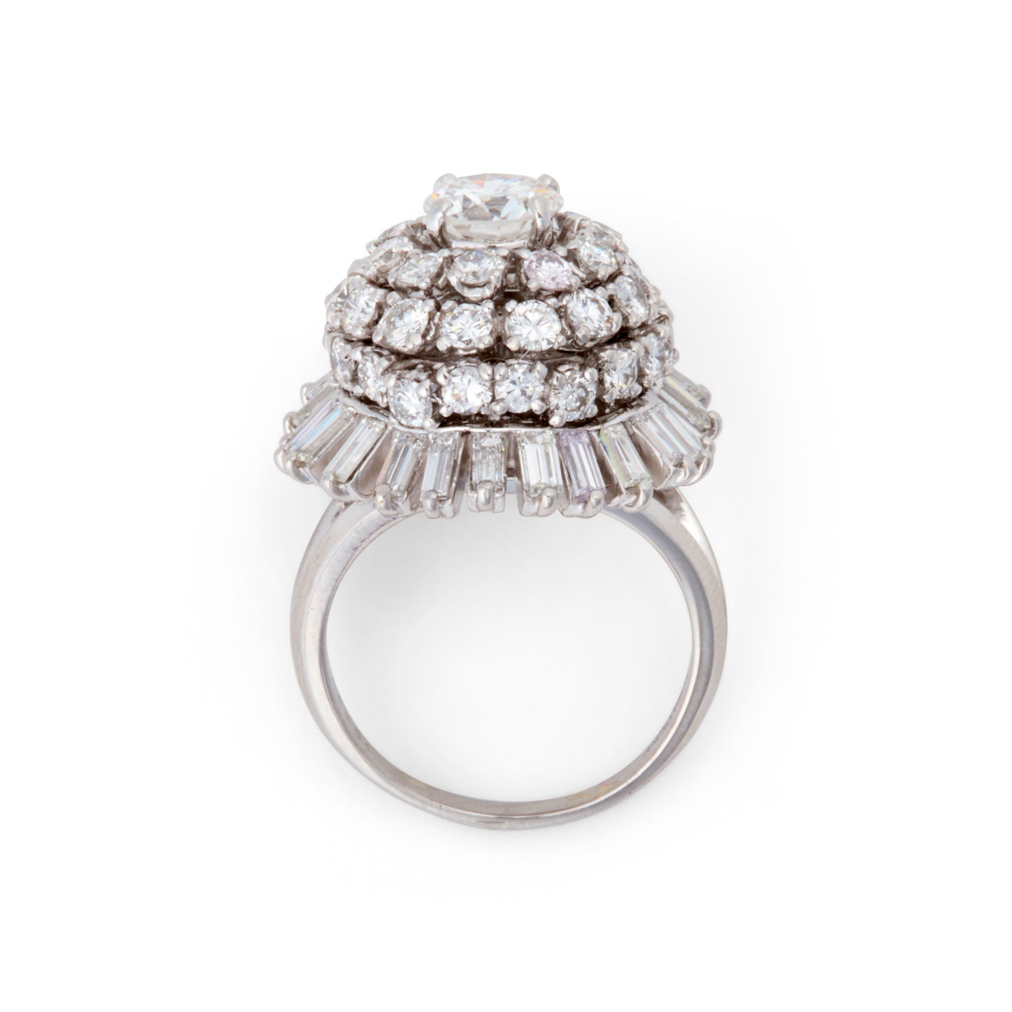 Post-1980s 18KT White Gold & Platinum Diamond Ring profile