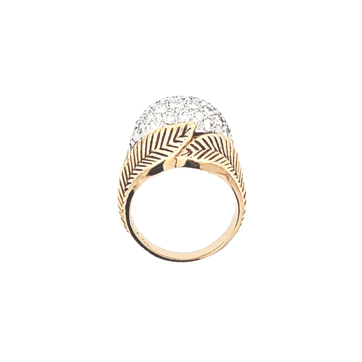 Van Cleef & Arpels 1950s 18KT Yellow Gold Diamond Ring profile