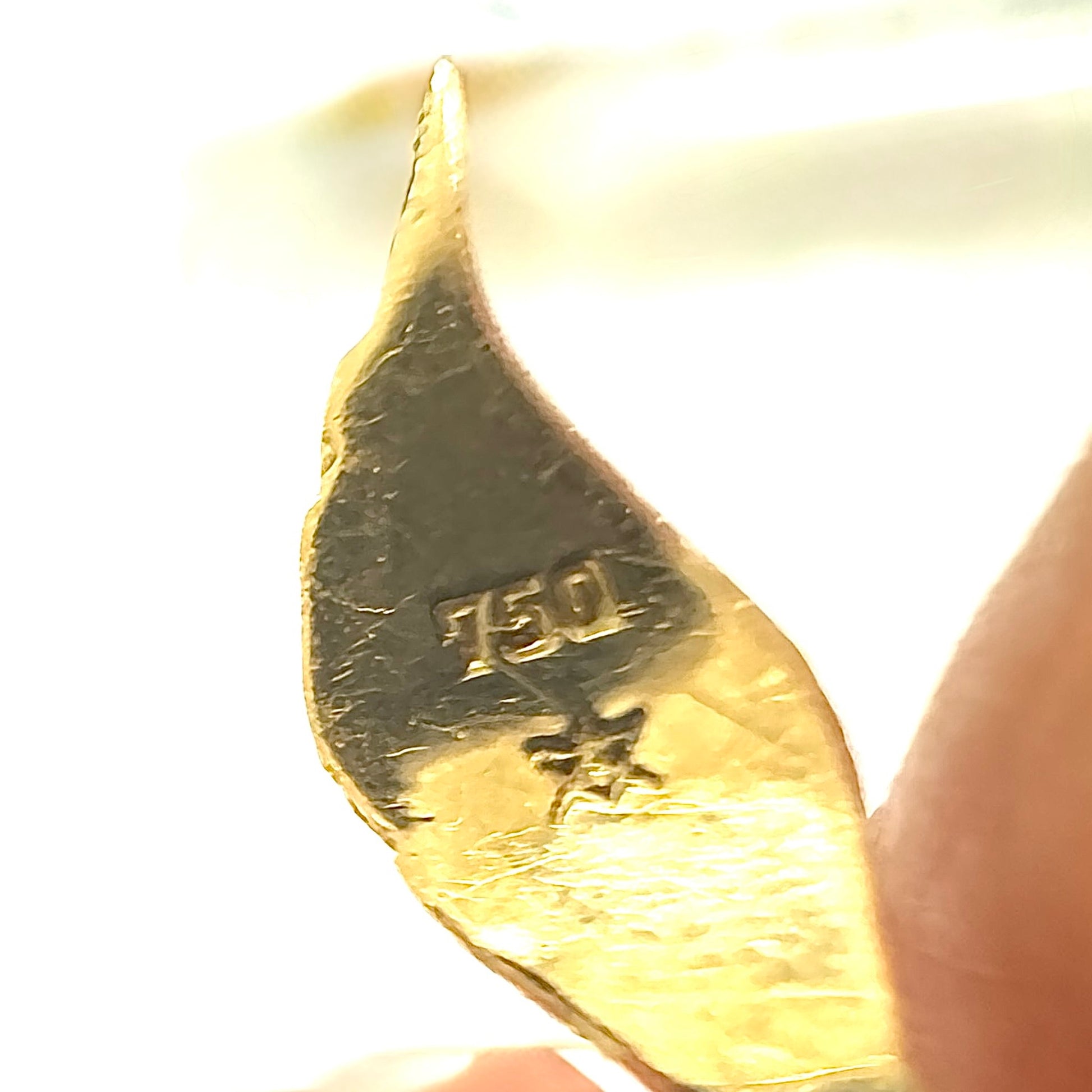 1970s 18KT Yellow Gold Horse Brooch stamps