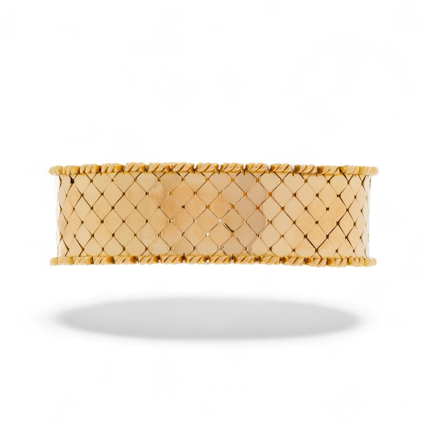 Gübelin 1960s 18KT Yellow Gold Emerald Watch Bracelet back