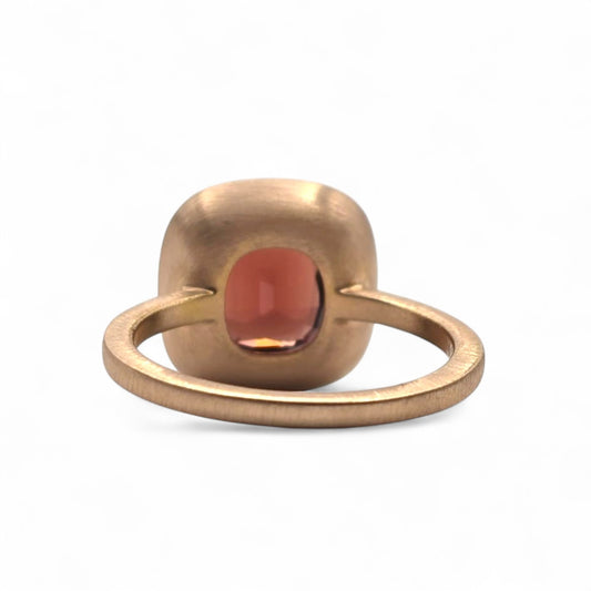 Post-1980s 18KT Rose Gold Spinel & Diamond Ring back