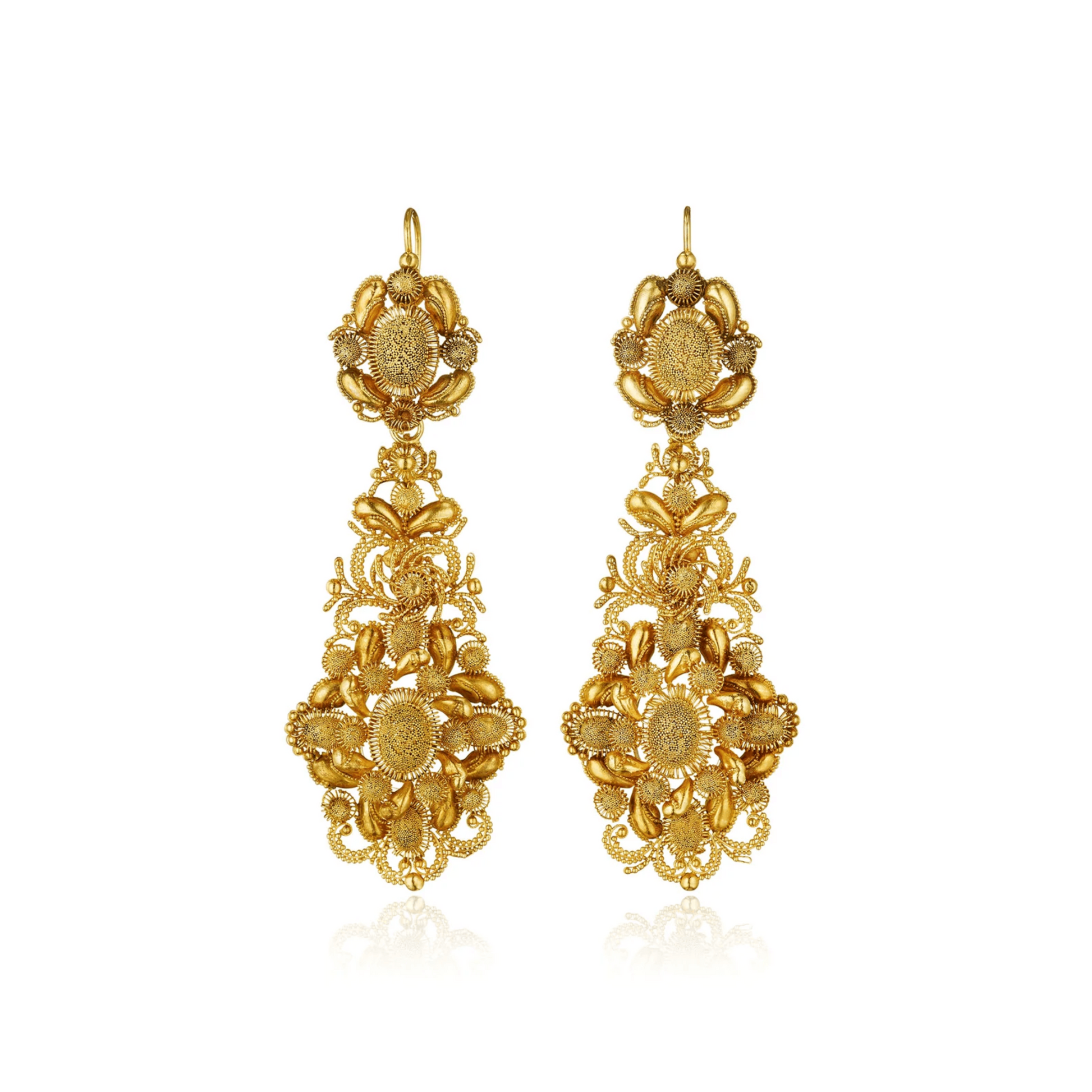 Georgian 18KT Yellow Gold Earrings front
