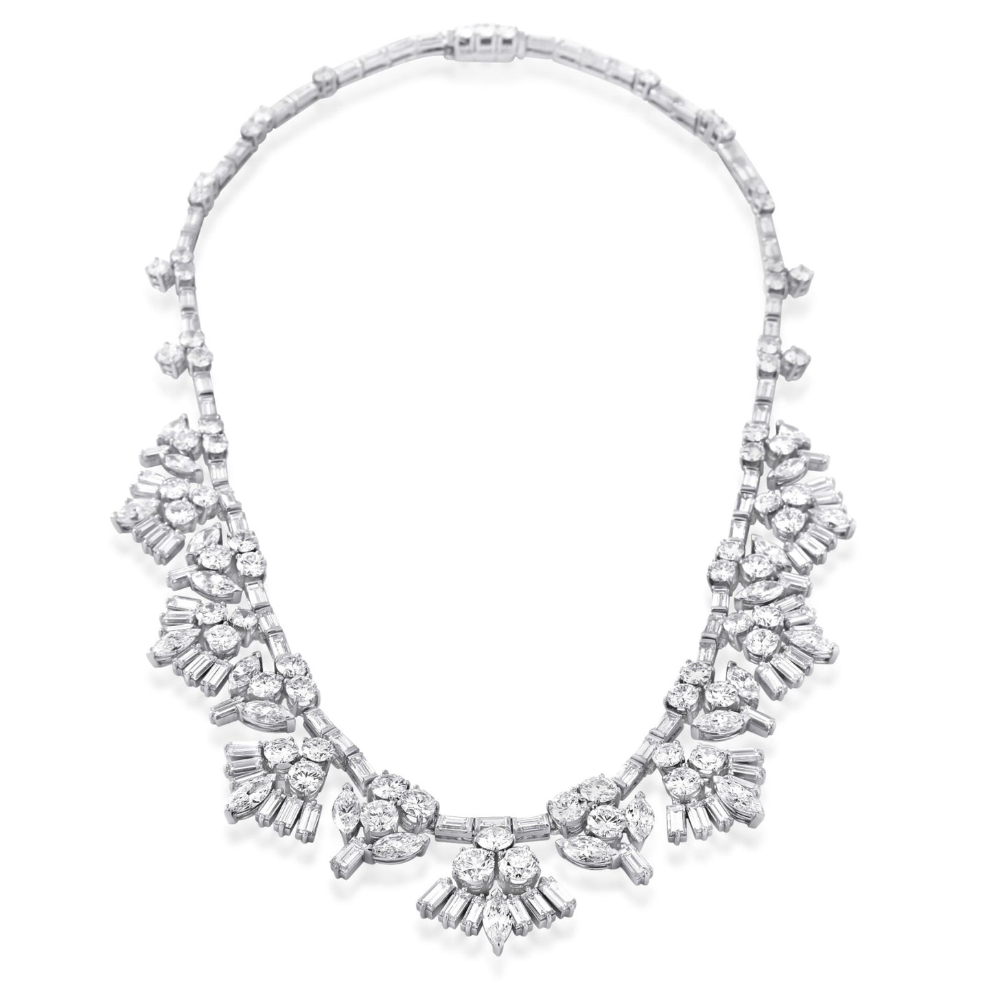 1950s Platinum Diamond Necklace front