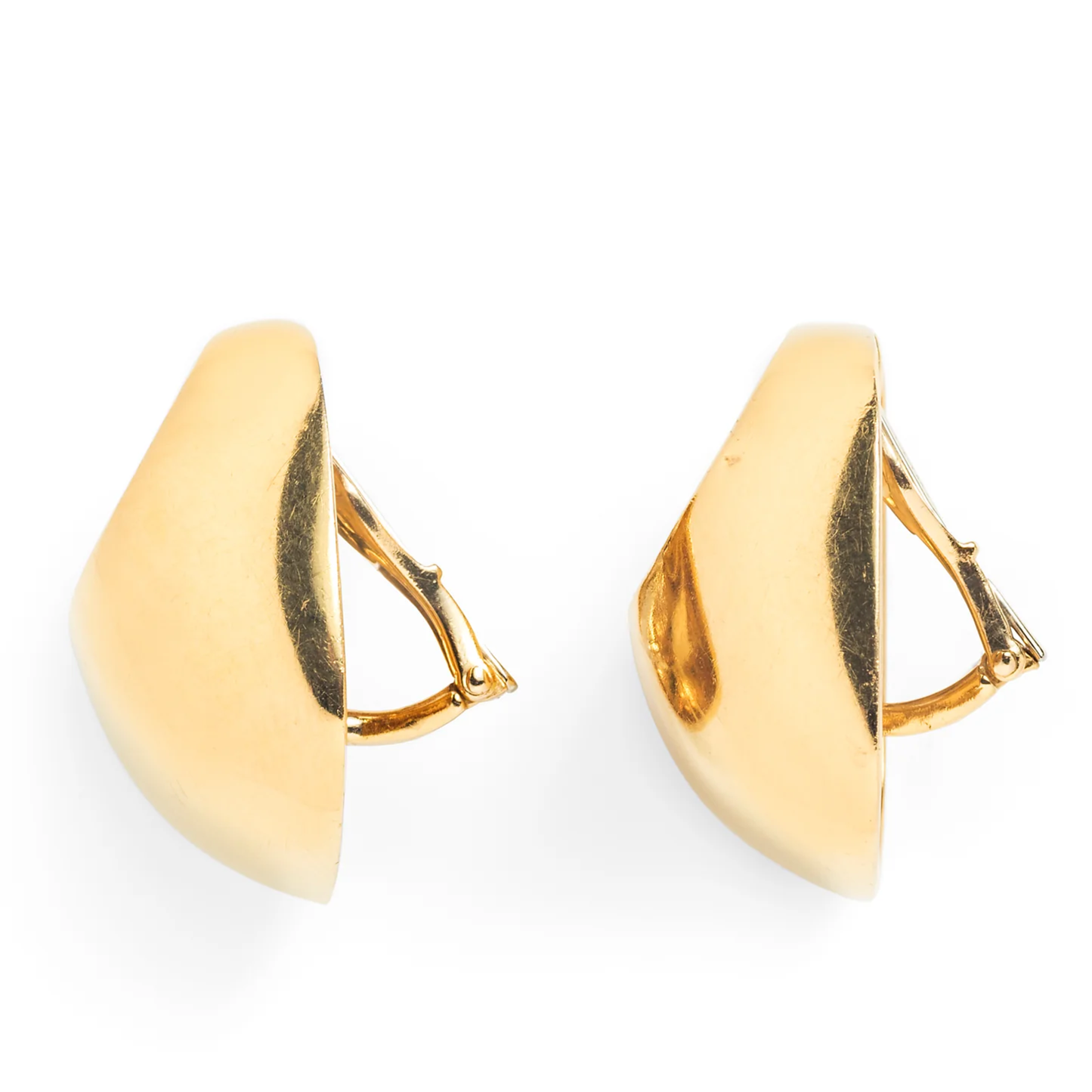 David Webb 1980s 18KT Yellow Gold Earrings side