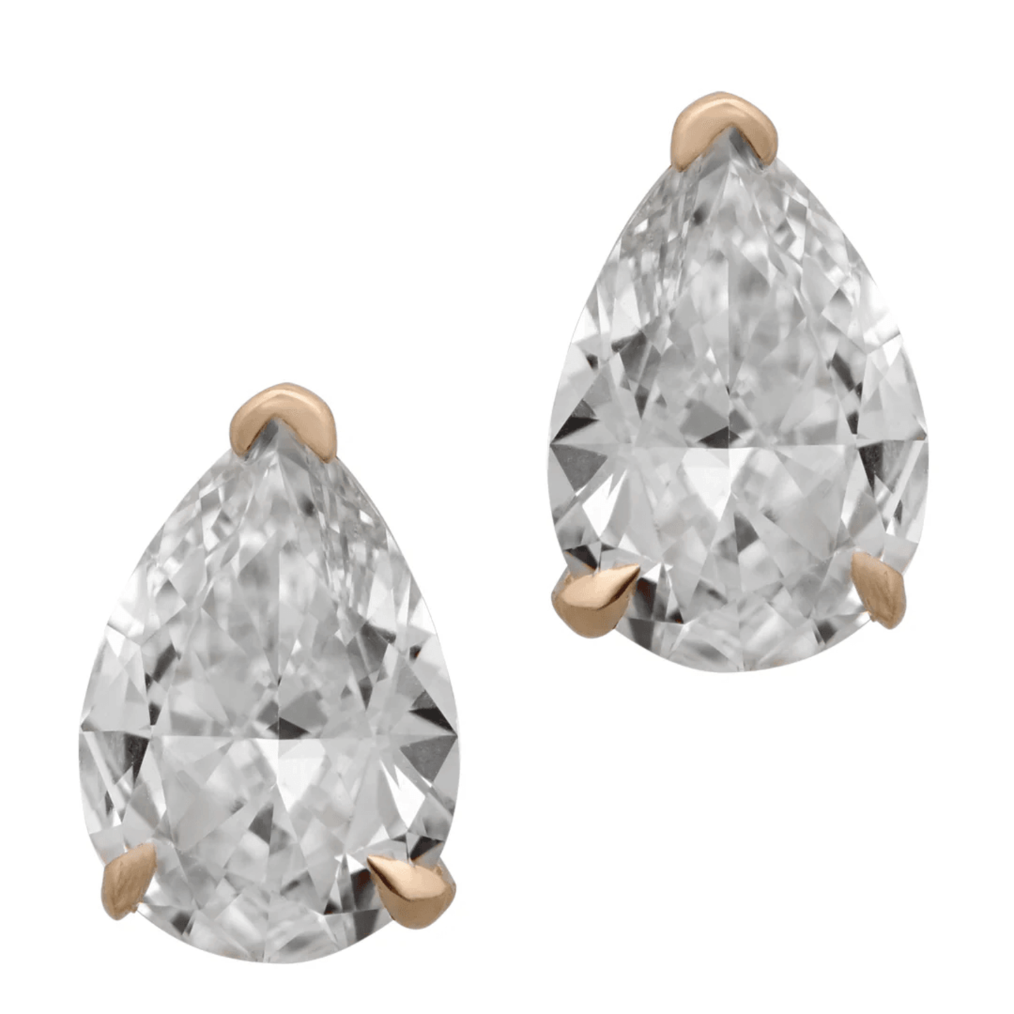 Post-1980s 14KT Yellow Gold Diamond Earrings front