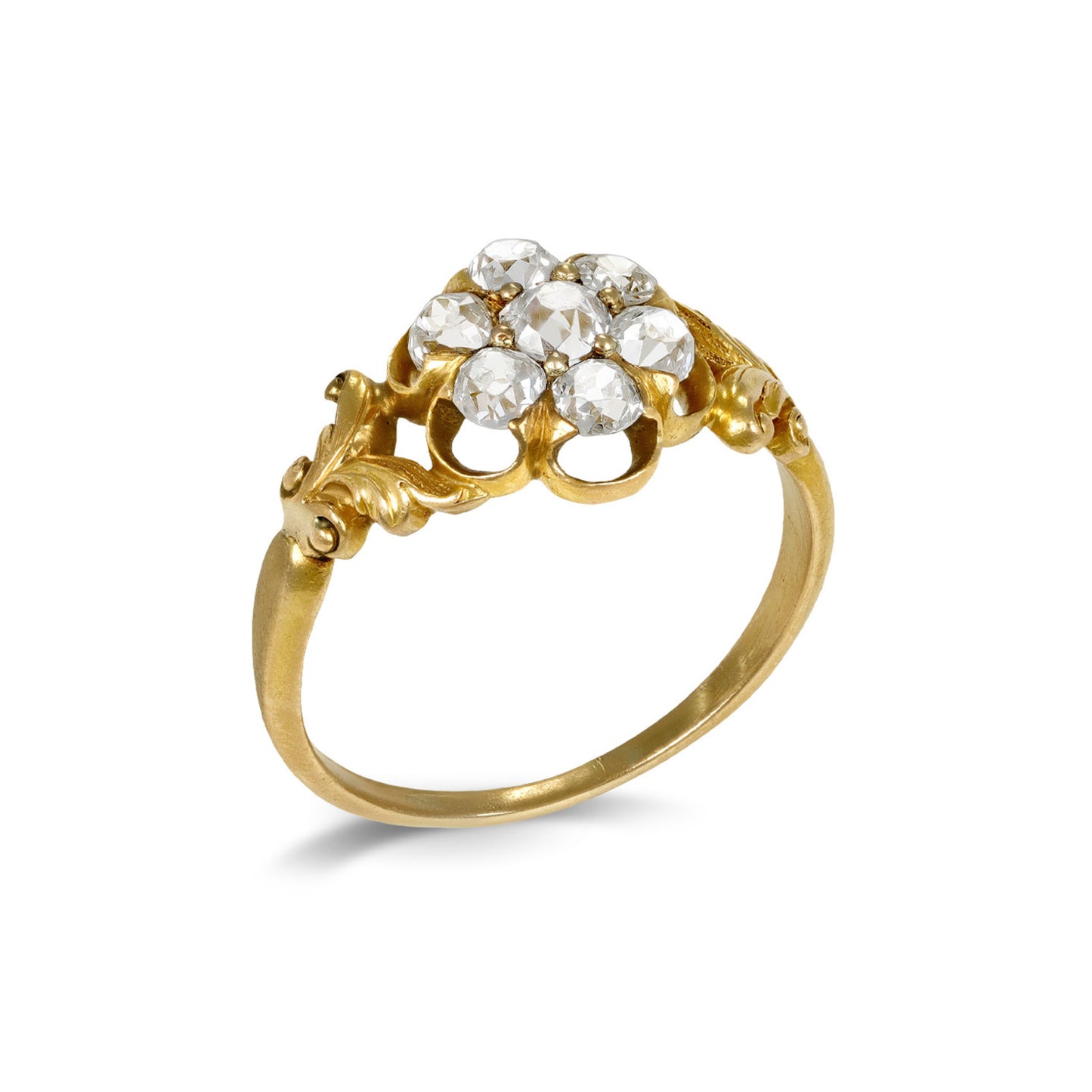 Victorian 18KT Yellow Gold Diamond Ring profile