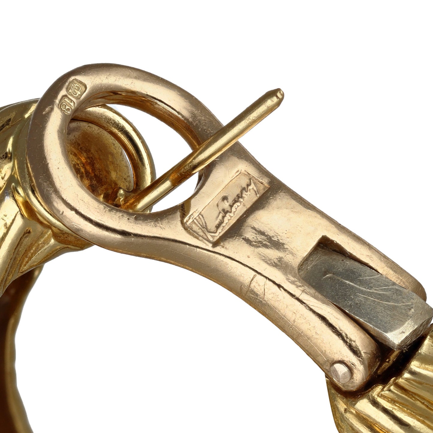 Kutchinsky London 1980s 18KT Yellow Gold Diamond Earrings back