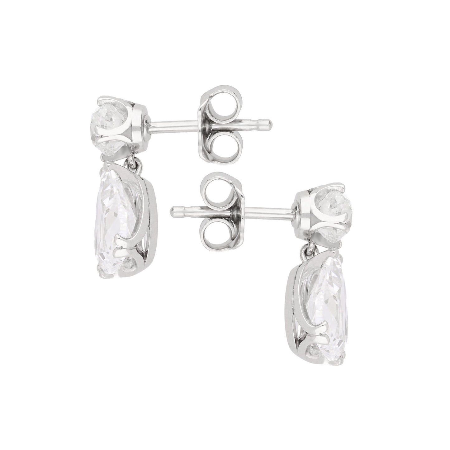 Art Deco Platinum Diamond Earrings side