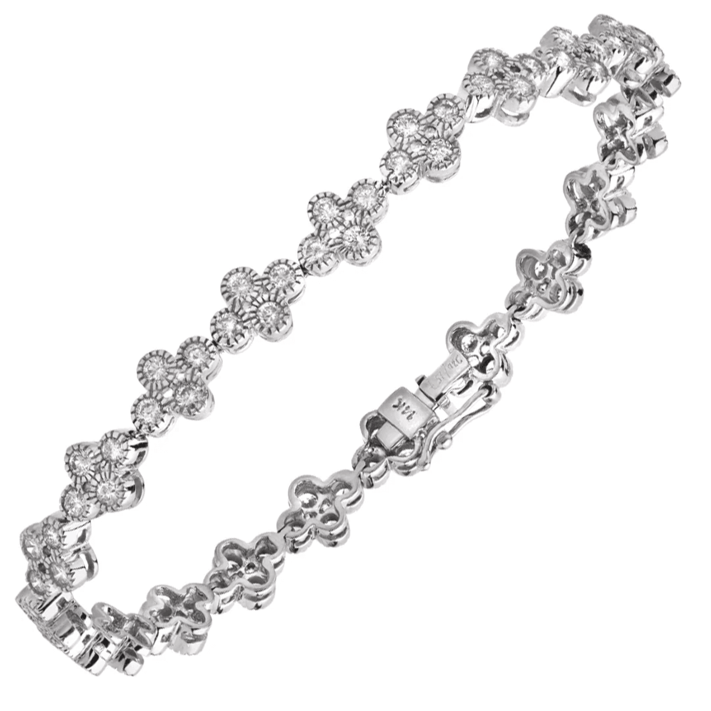 Contemporary 14KT White Gold Diamond Bracelet front