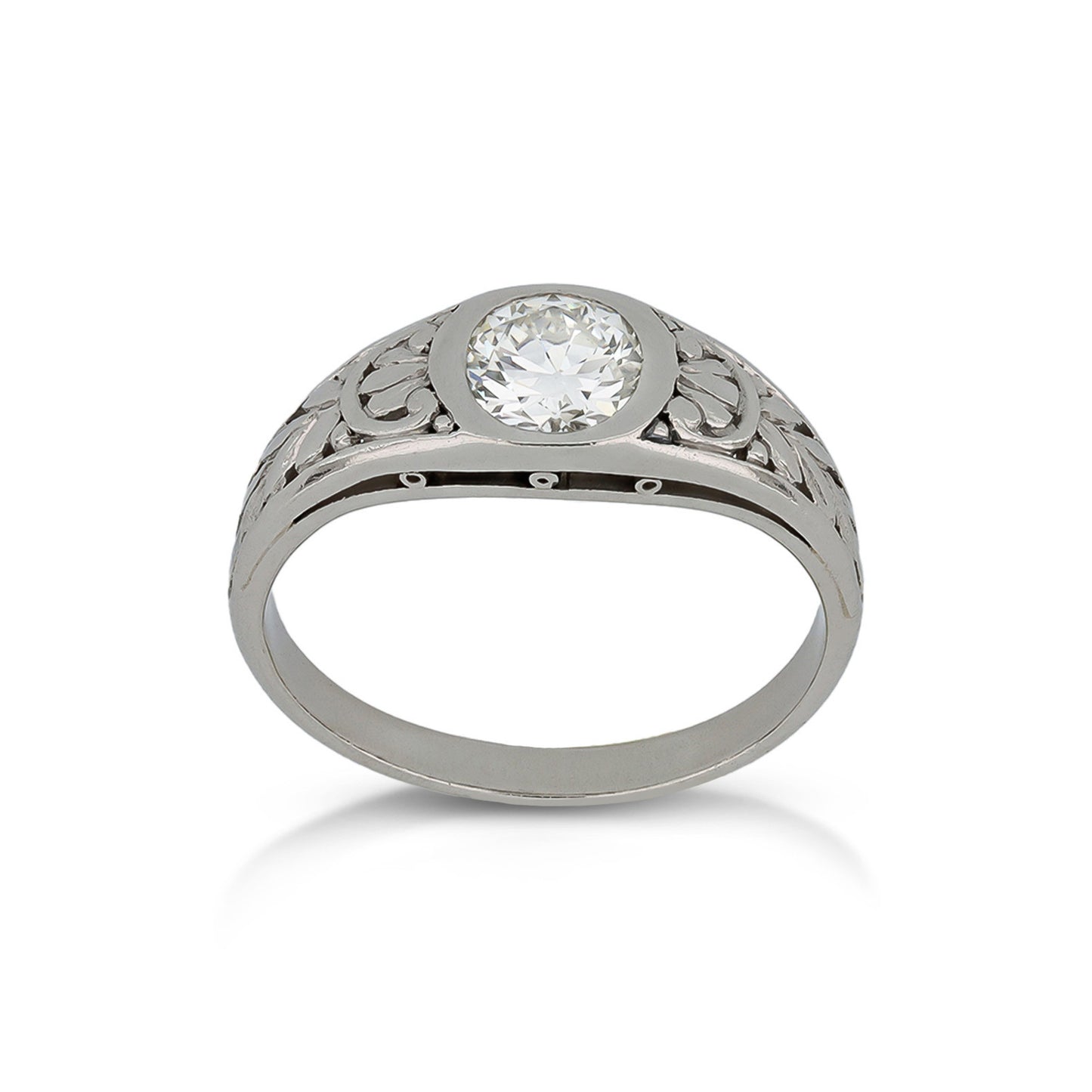 Edwardian Platinum Diamond Ring front