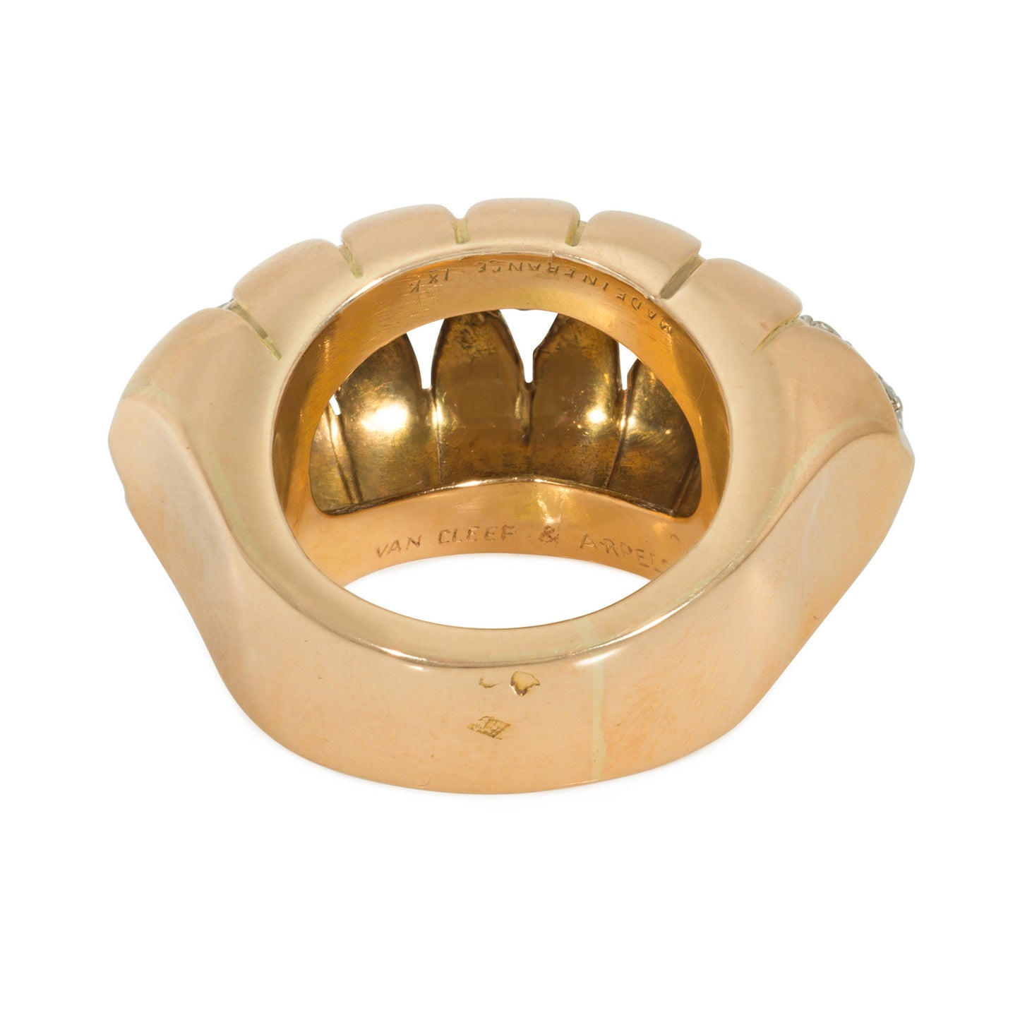 Van Cleef & Arpels Retro Platinum & 18KT Rose Gold Diamond Ring back