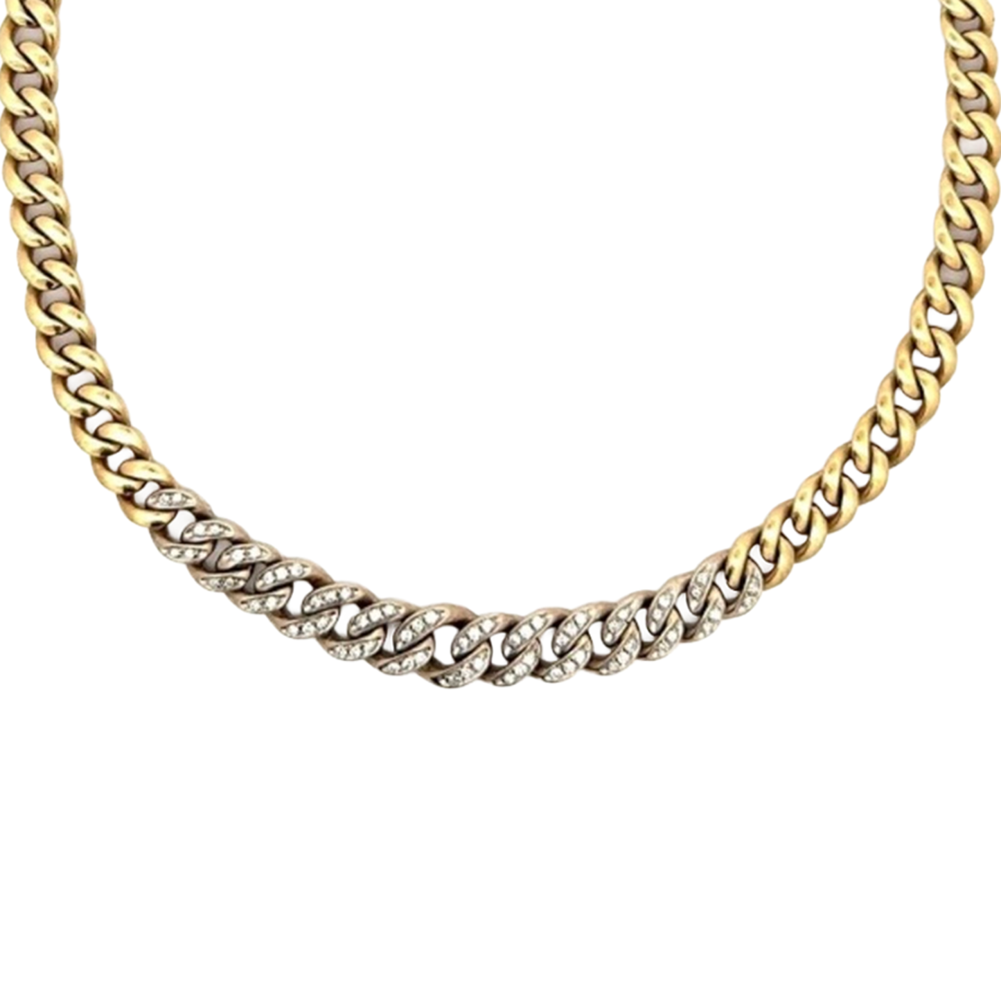 Bulgari 1970s 18KT Yellow Gold Diamond Necklace front