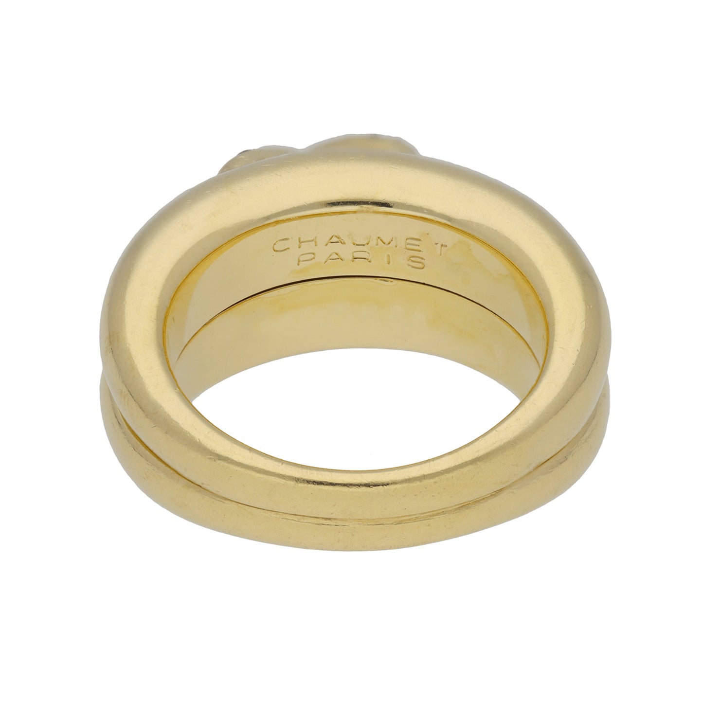 Chaumet Paris Post-1980s 18KT Yellow Gold Diamond Ring signature