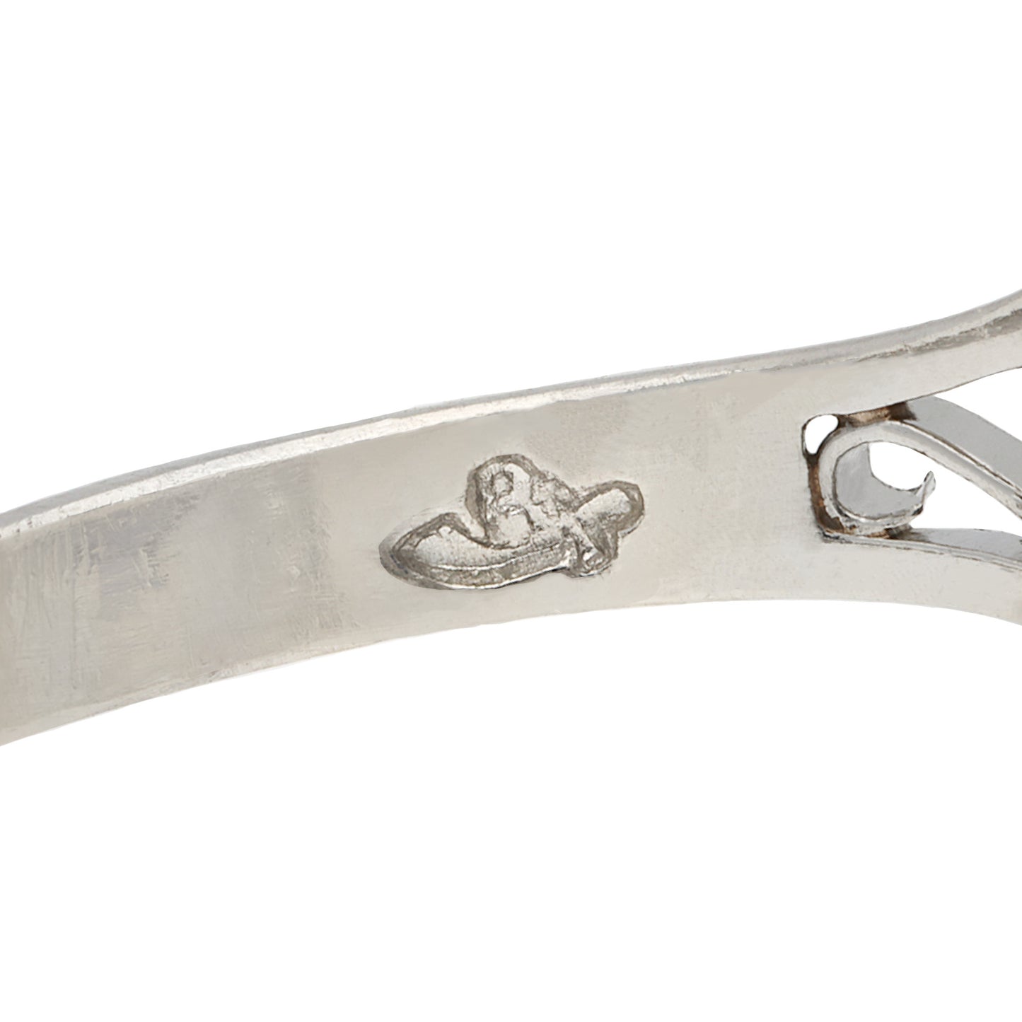 Riker Brothers American Art Deco Platinum Sapphire & Diamond Ring stamp