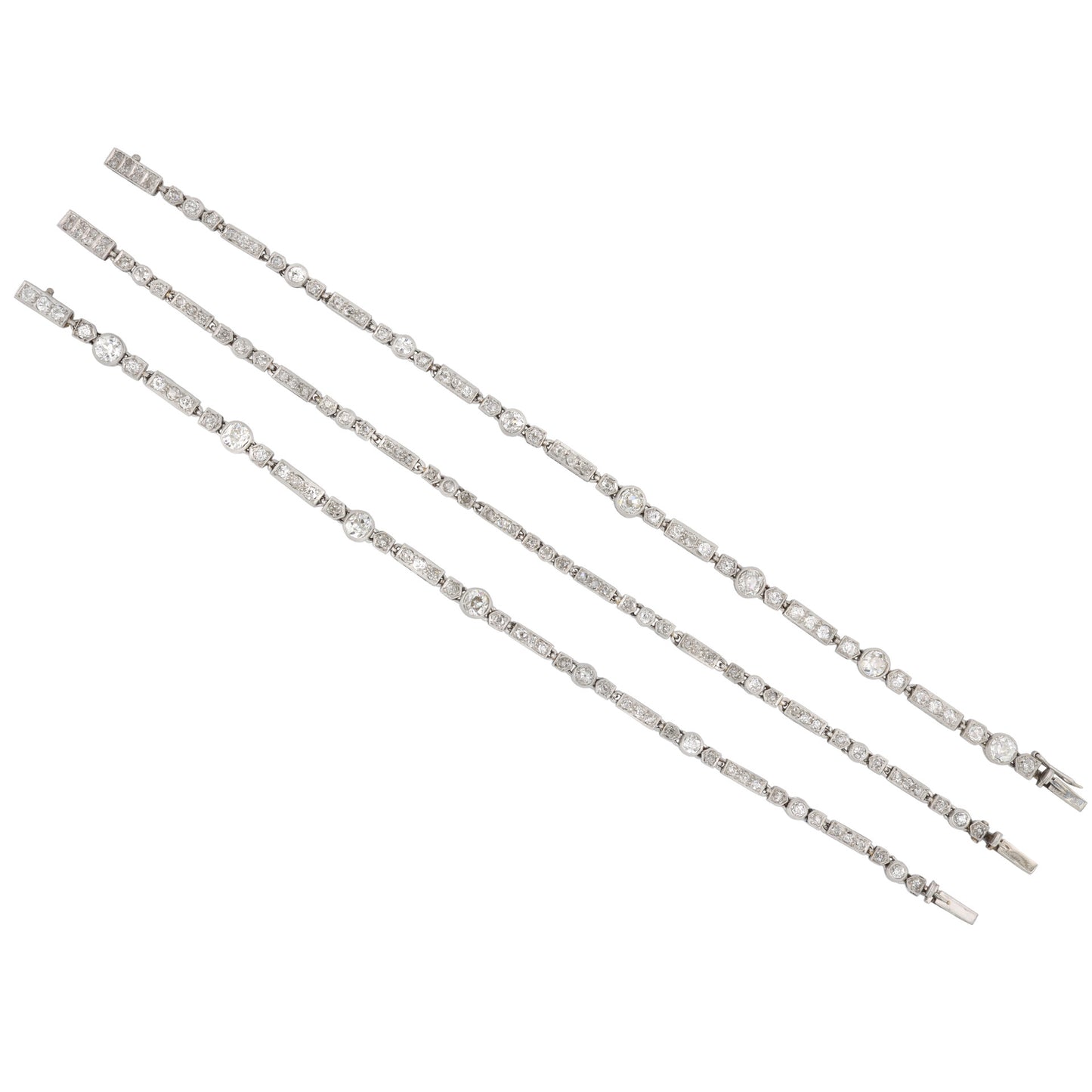 Art Deco Platinum & 18KT White Gold Diamond Necklace front