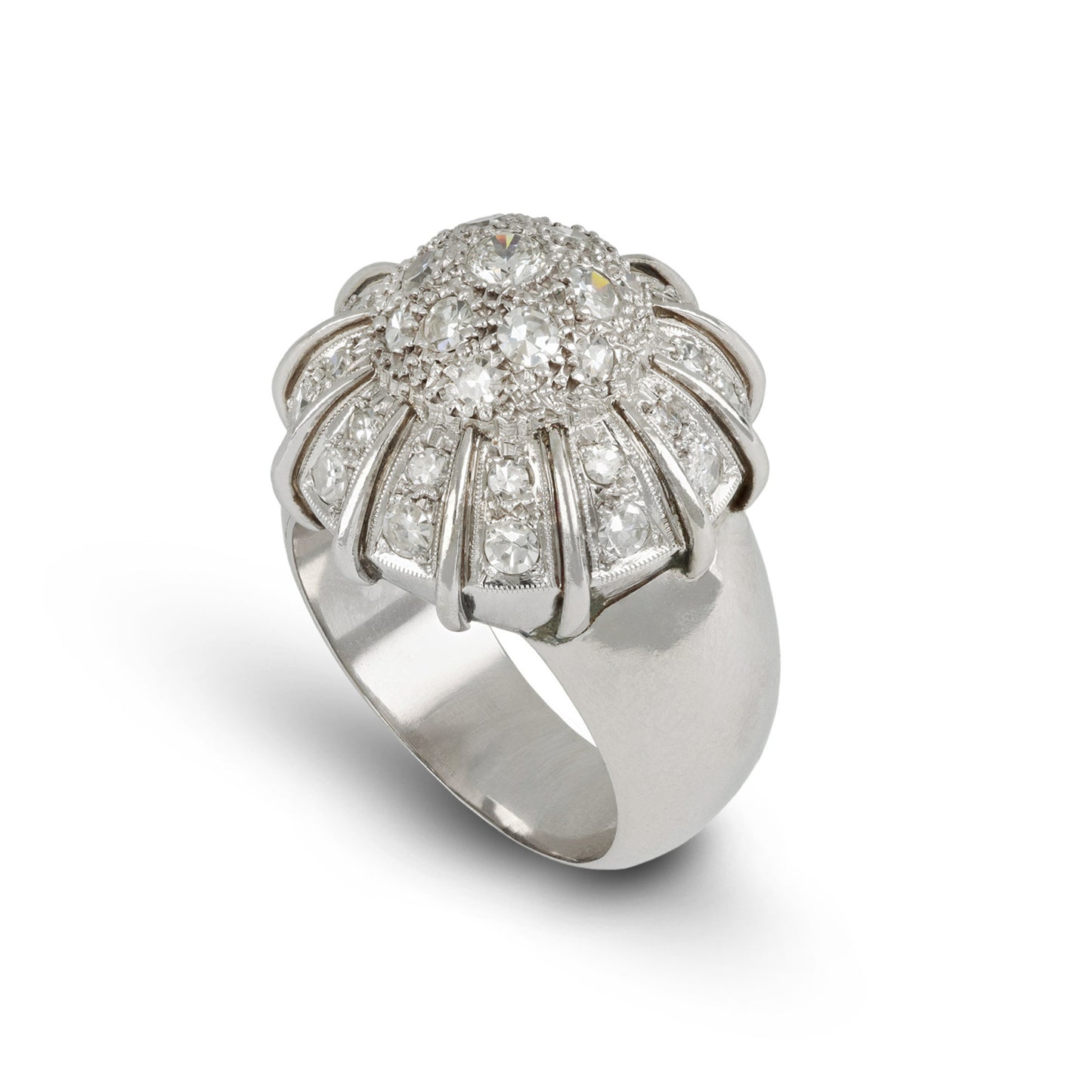 1950s Platinum Diamond Ring profile