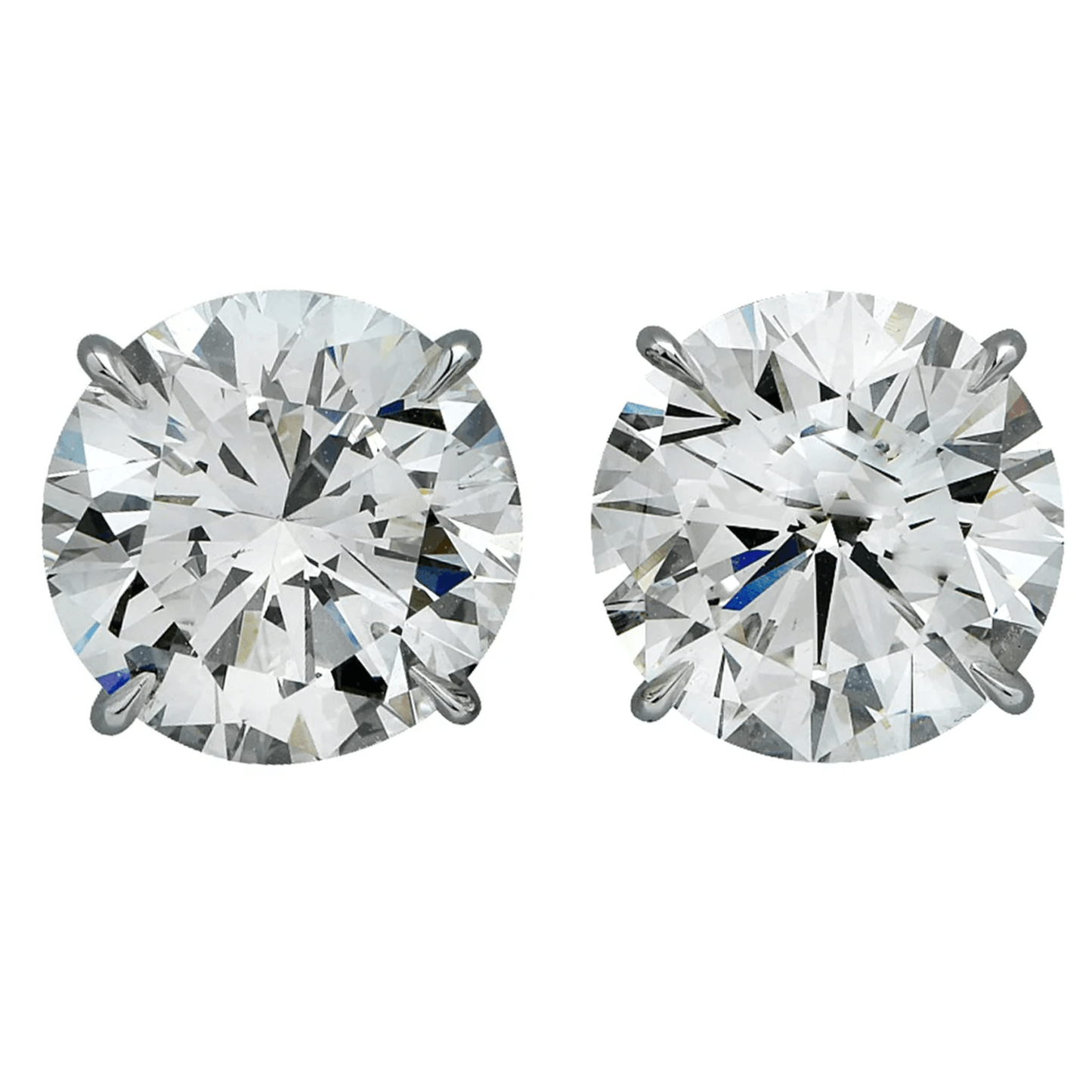 Contemporary Platinum Diamond Earrings front
