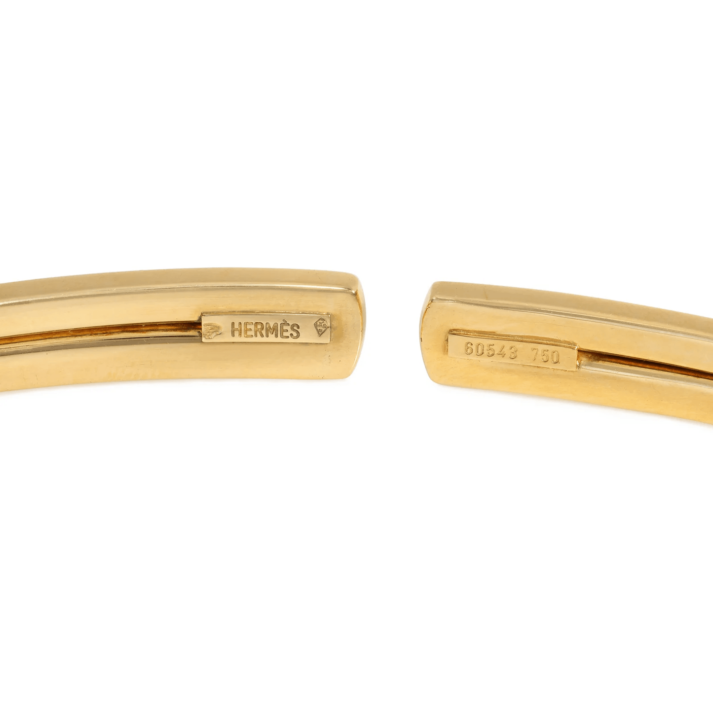 Hermes Paris 1970s 18KT Yellow Gold Necklace signature