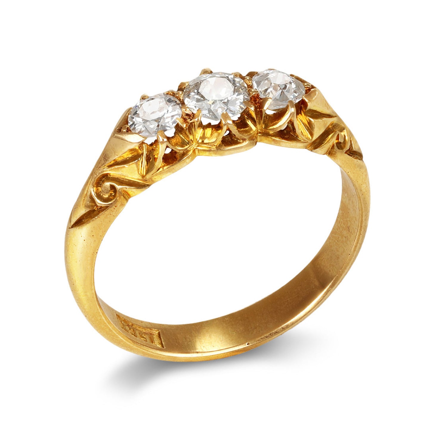 Victorian 18KT Yellow Gold Diamond Ring profile