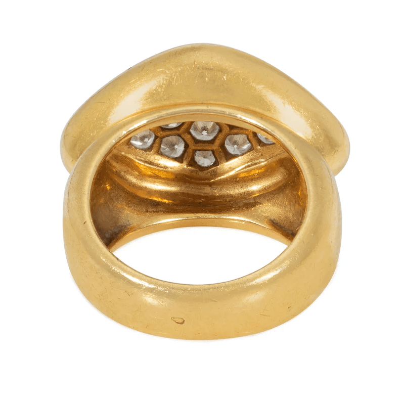 Cartier Paris 1970s 18KT Yellow Gold Diamond Ring back