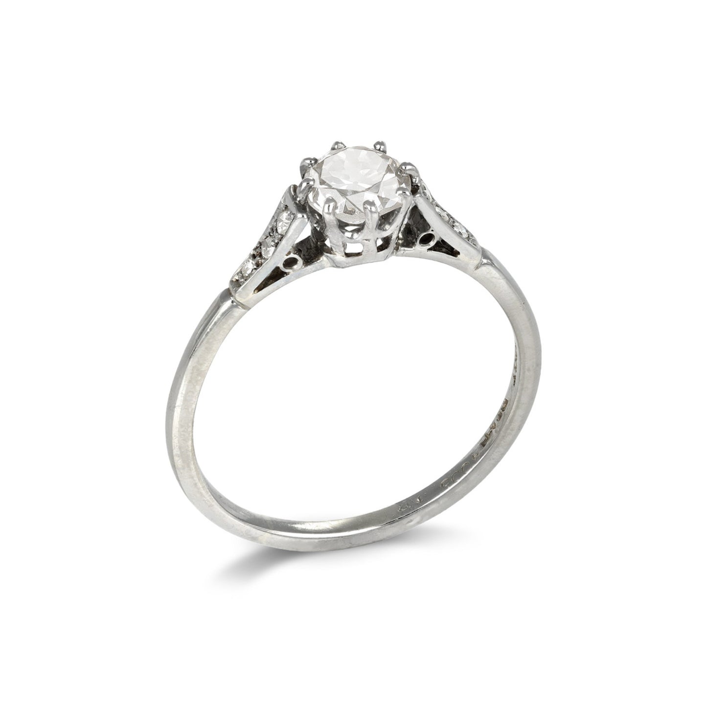 1930s Platinum & 18KT Yellow Gold Diamond Ring profile