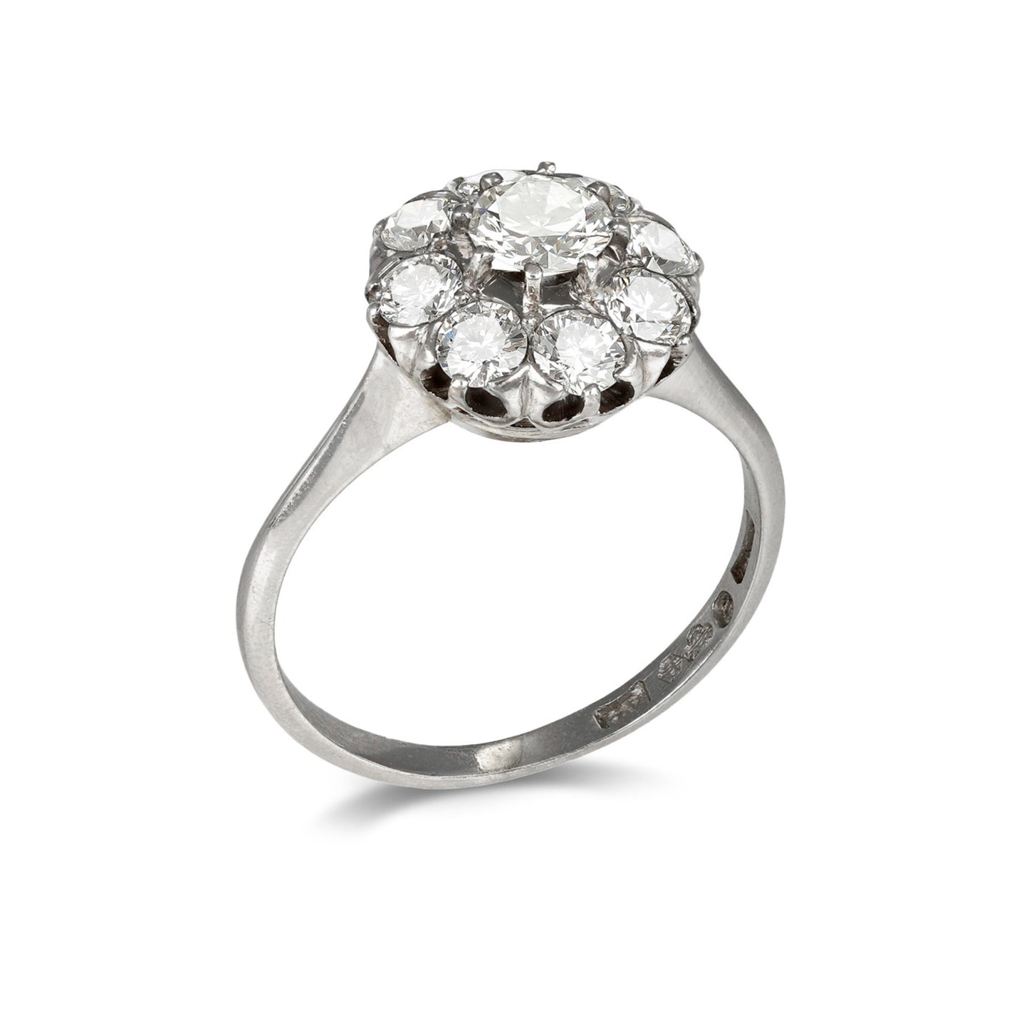 CG Hallberg 1950s Platinum Diamond Ring profile