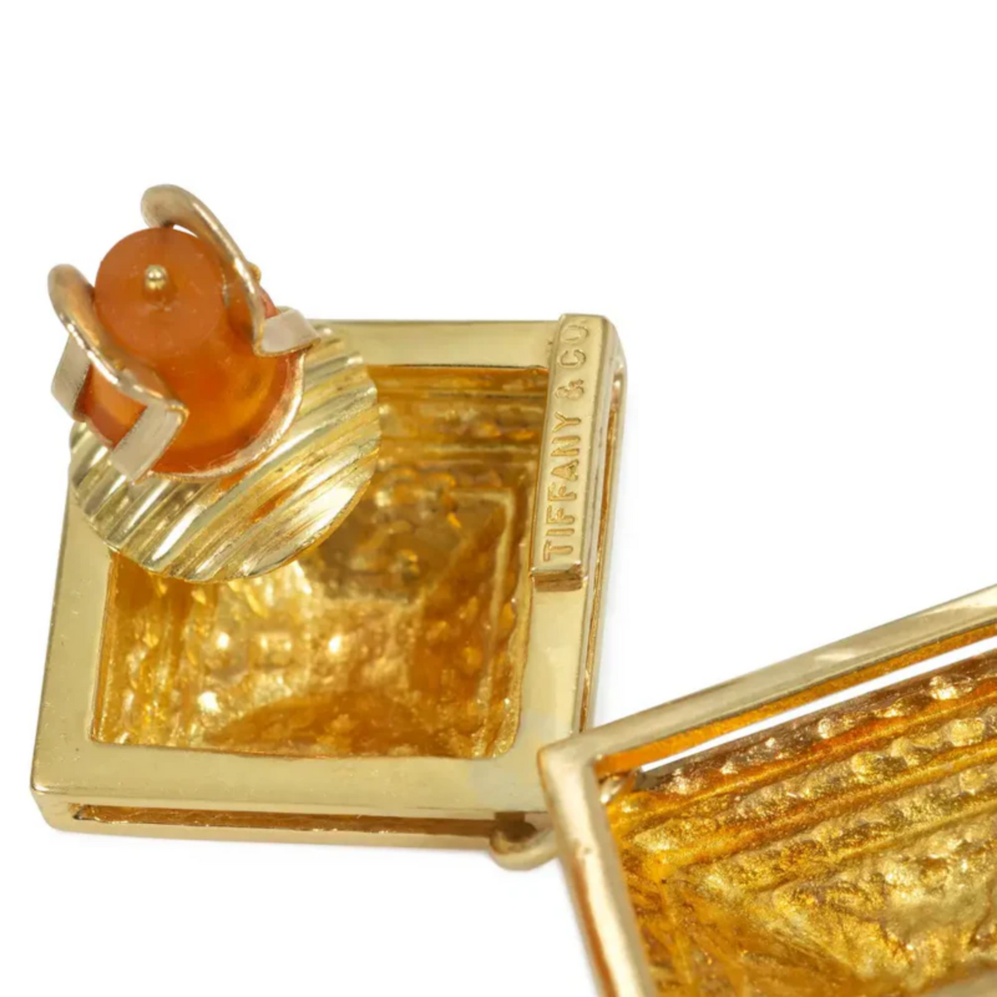 Tiffany & Co. 1970s 18KT Yellow Gold Earrings signature