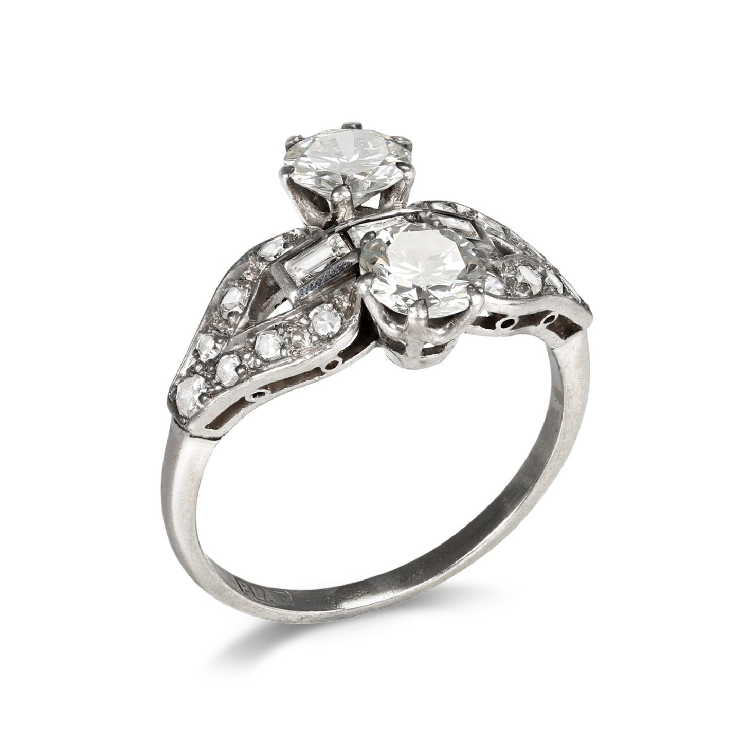 Art Deco Platinum Diamond Ring profile